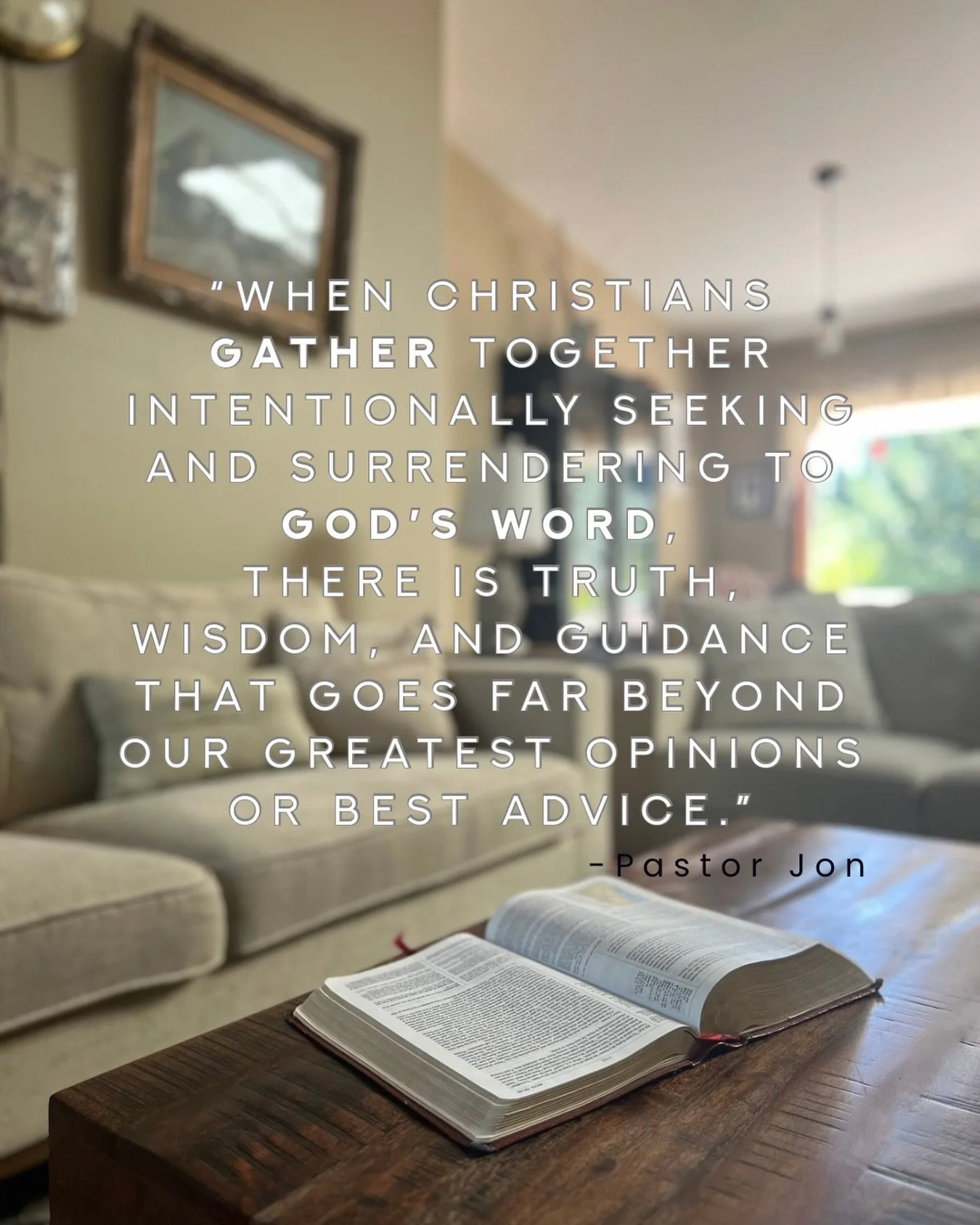 Pastor Jon explained that this is one of the distinguishing factors of Christian community - we are anchored by Scripture. We encourage and challenge each other, but all under the guidance and authority of God&rsquo;s Word! Praise God for His reveale