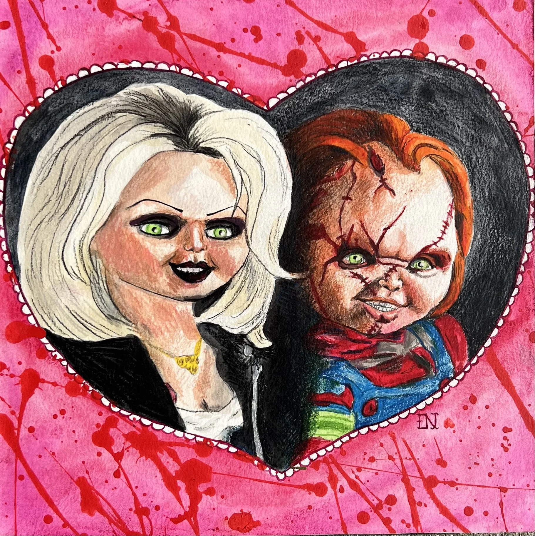 Chucky & Bride, 10"x10"