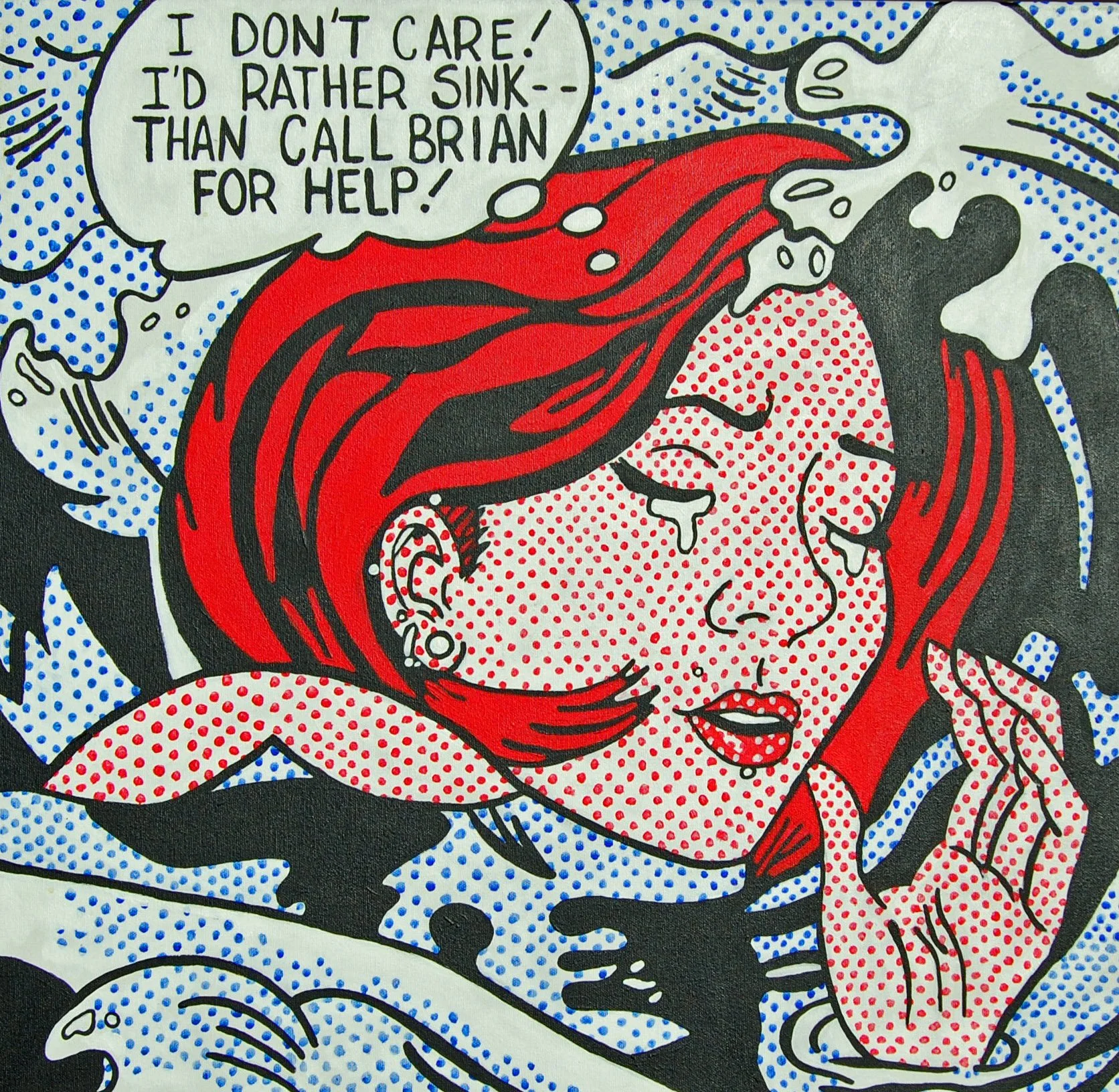 I Want to be a Lichtenstein II, 24"x24", acrylic on canvas