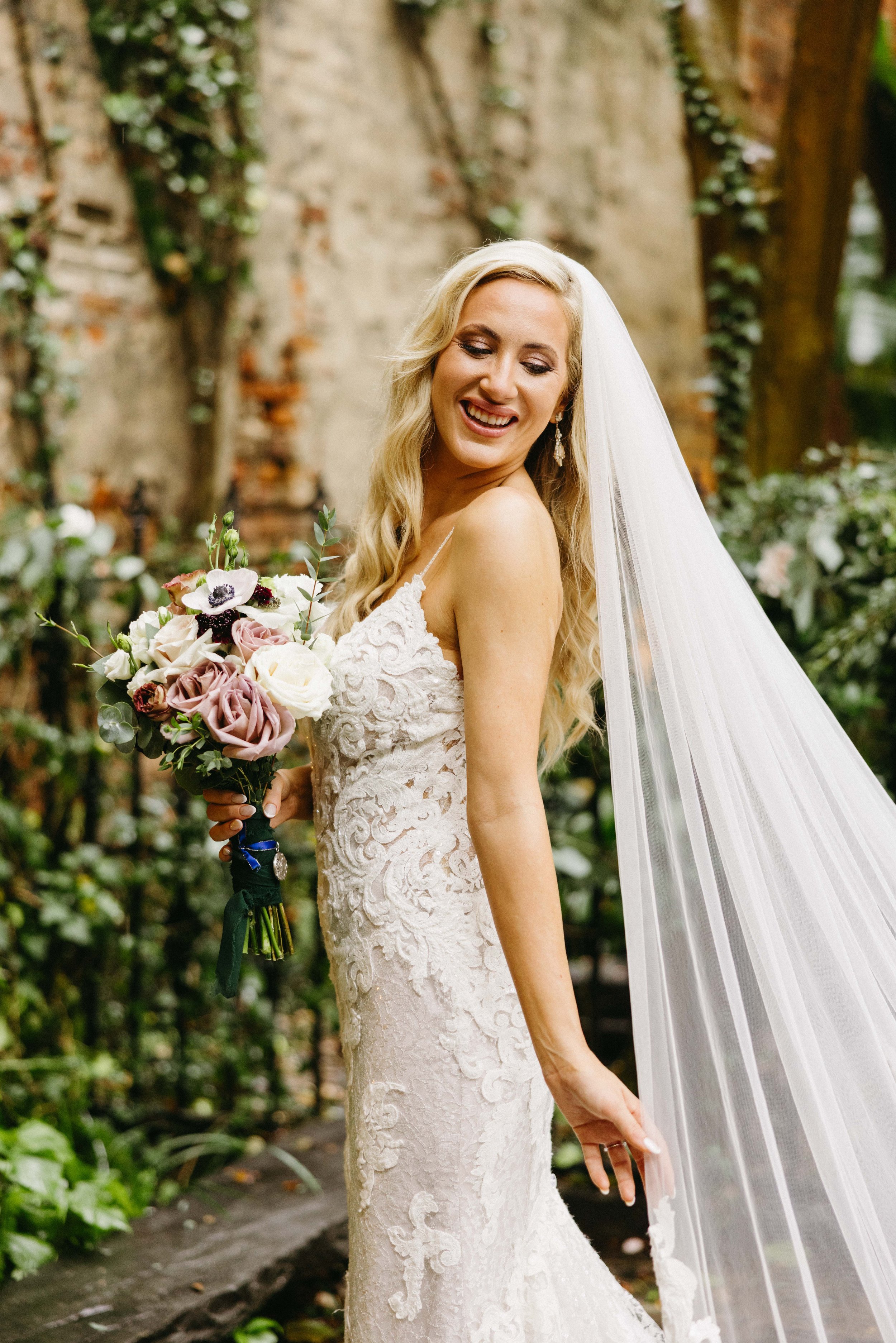 Bride looking gorgeous in her gown during her wedding day