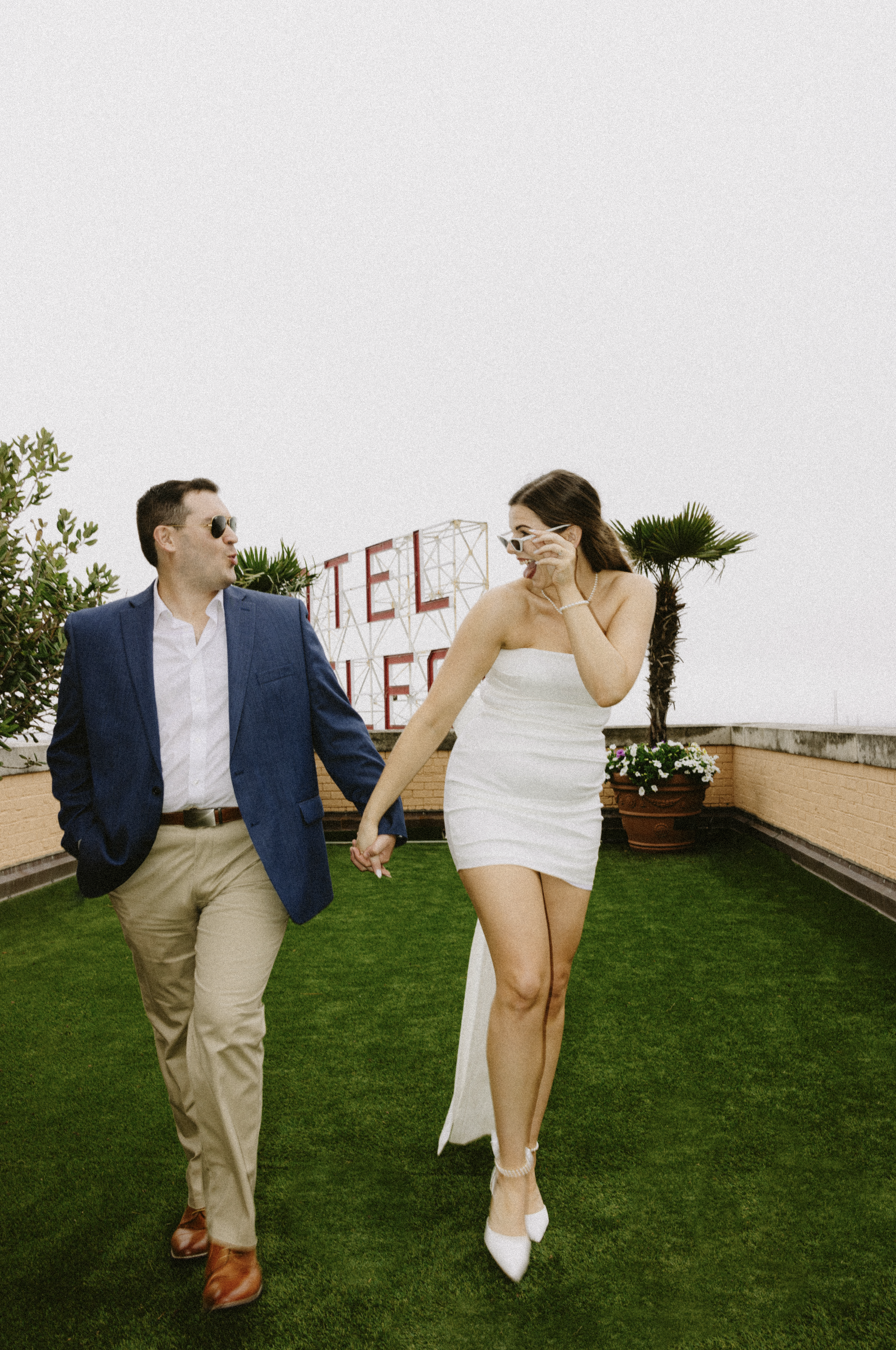 Fiance looking over at his beautiful future wife lovingly