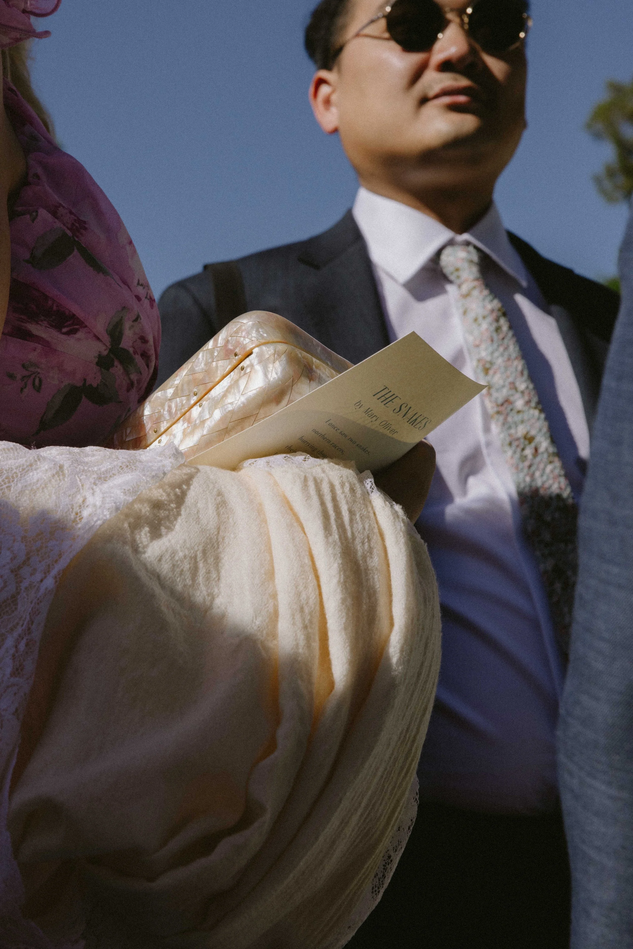 Creative shot of a wedding welcome card