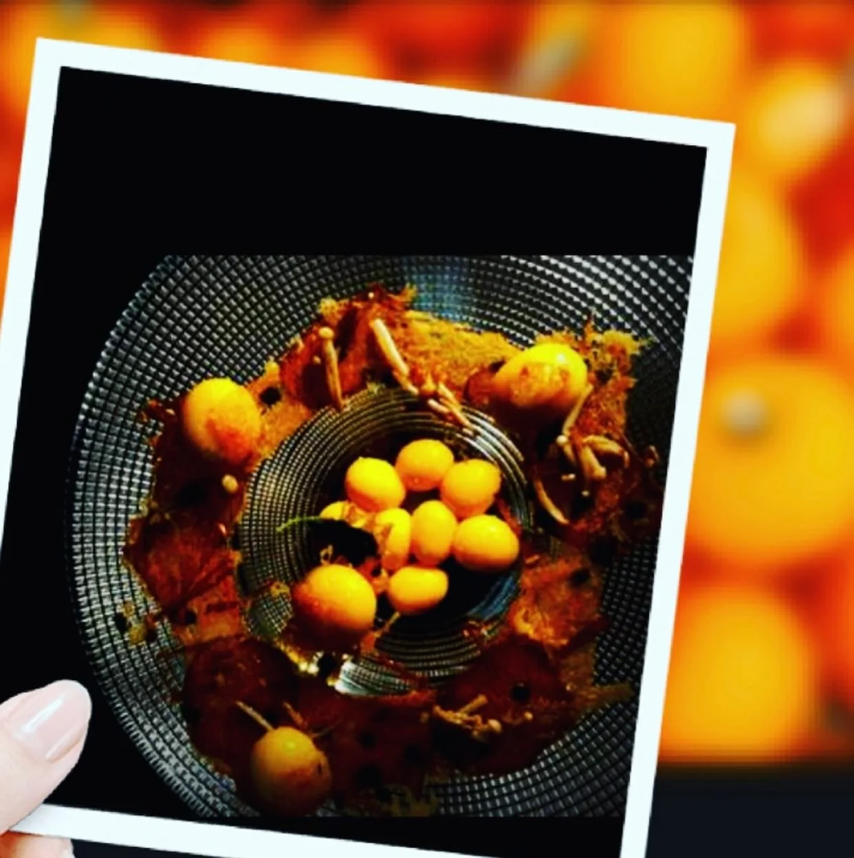 A postcard from the past 😍

Not only fun but so delicious 

Liquid Pumpkin &amp; Parmesan Gnocchi 
Mushroom Broth 
Bread, Mushroom, Sage, Parmesan Crisp

Circa 2009 as seen with my lovely mum being one of the first to try during my final year at the