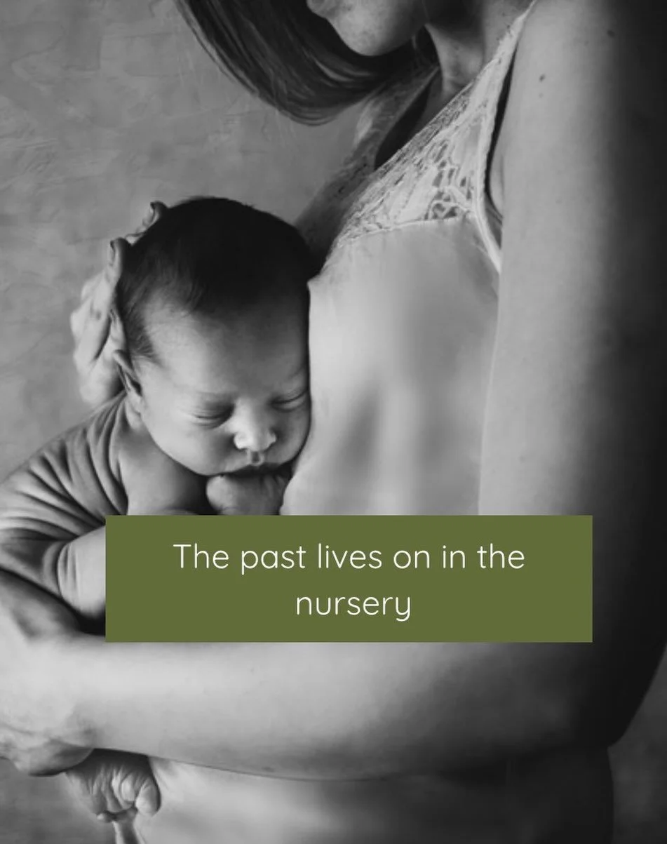 &ldquo;The Past lives on in the nursery&rdquo; is a profound psychological insight most famously associated with the 1975 psychoanalytic paper &ldquo;Ghosts in the Nursery&rdquo; by Selma Fraiberg, Edna Adelson and Vivian Shapiro. 

This concept is f