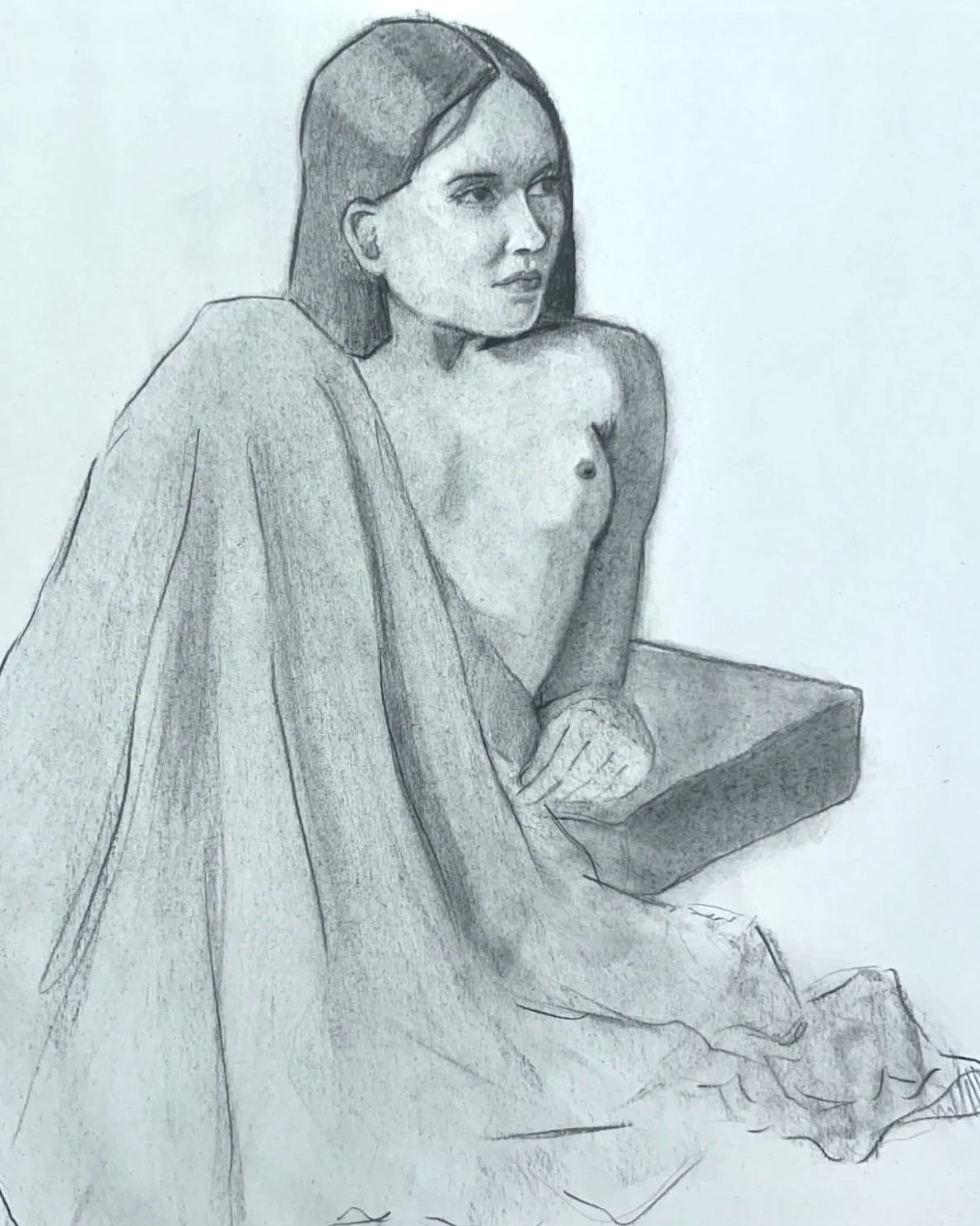 Figure Study. Graphite on Newsprint