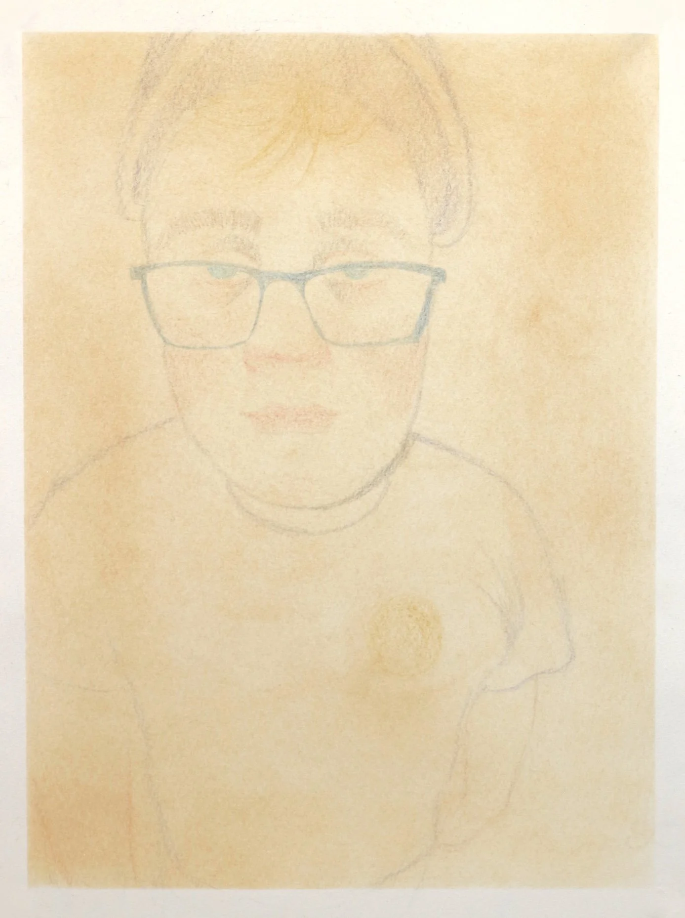 Portrait Study. 9"x12". Colored Pencils & Pan Pastels on Paper