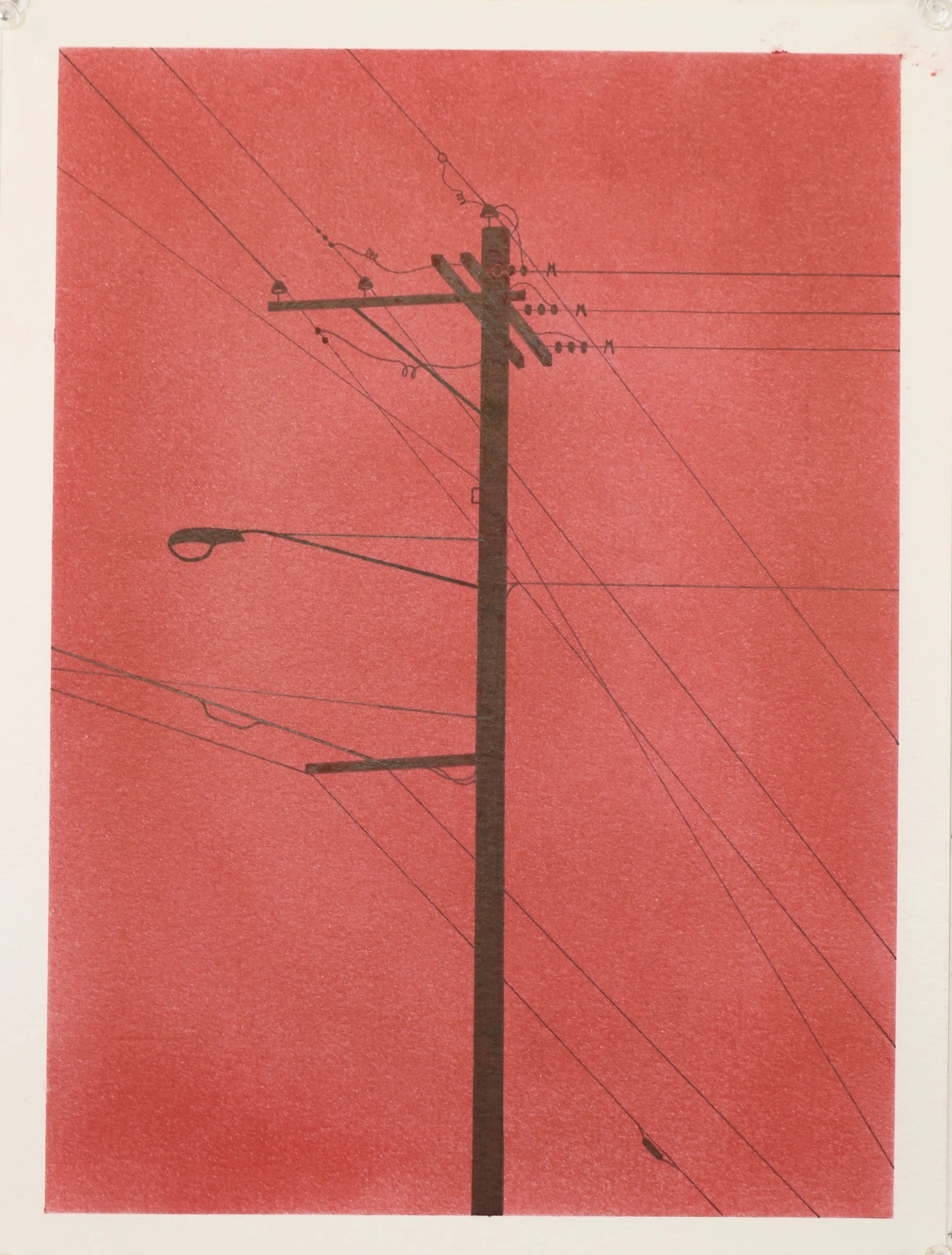 Sault Ste. Marie, MI. 9"x23". Ink & Pan Pastel on Paper