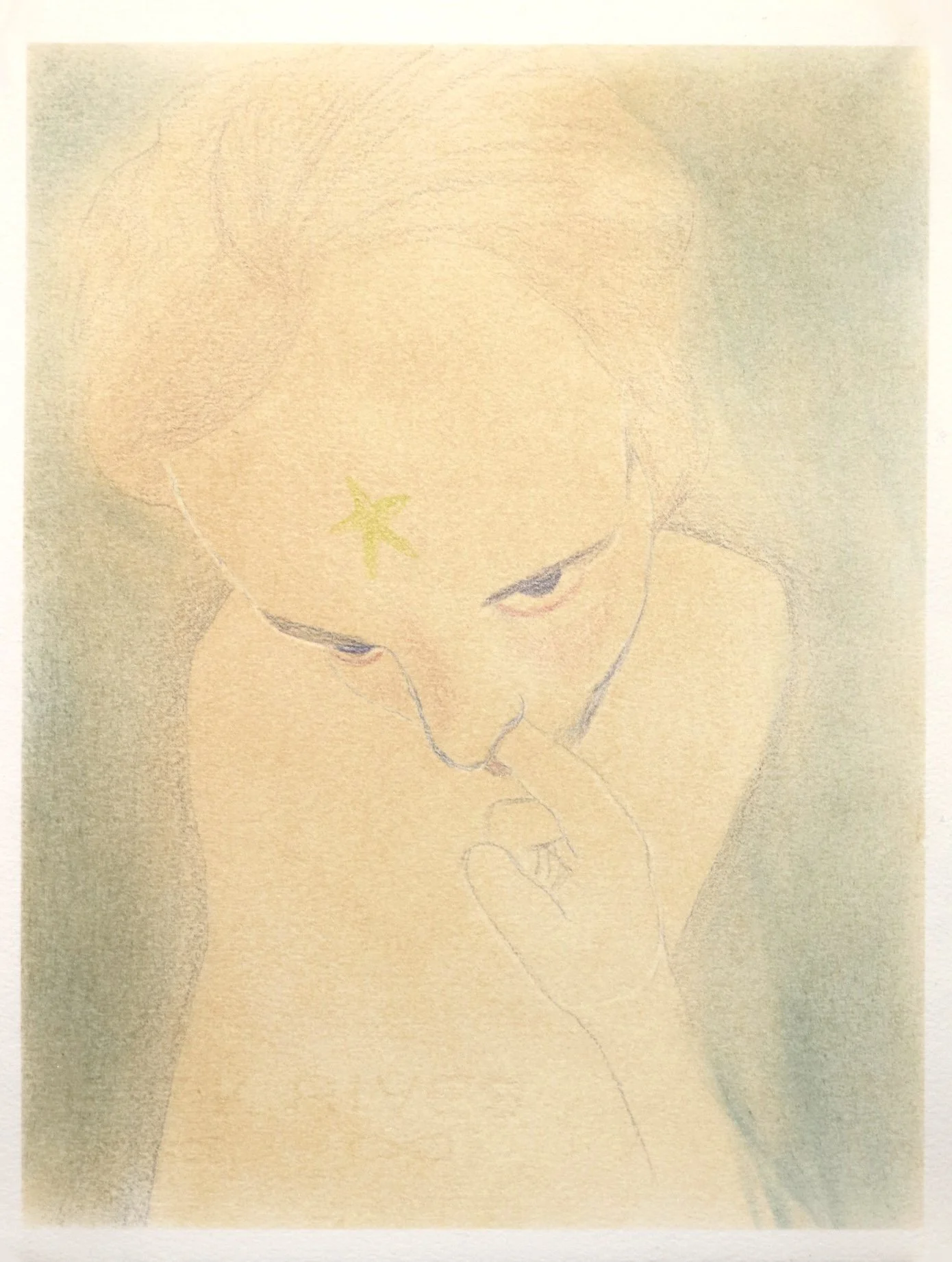 Portrait Study. 9"x12". Colored Pencils & Pan Pastel on Paper