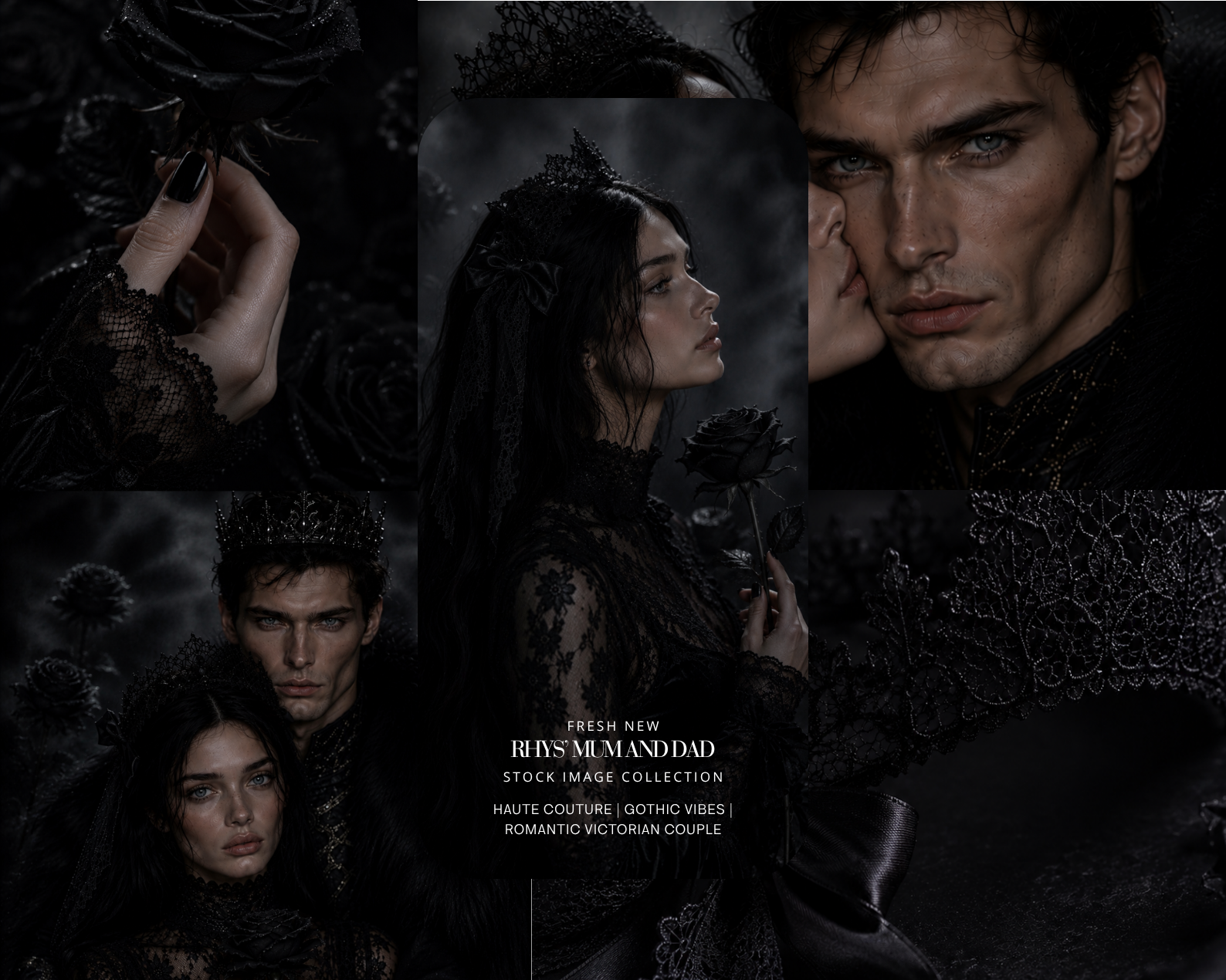 38 GOTHIC VICTORIAN FANTASY COUPLE STOCK IMAGES – DARK ROMANCE EDITORIAL PHOTOGRAPHY, BLACK LACE & GOTHIC ROYAL AESTHETIC, AI FANTASY COUPLE PORTRAITS, LUXURY BOOK BRANDING & DARK ACADEMIA VISUALS