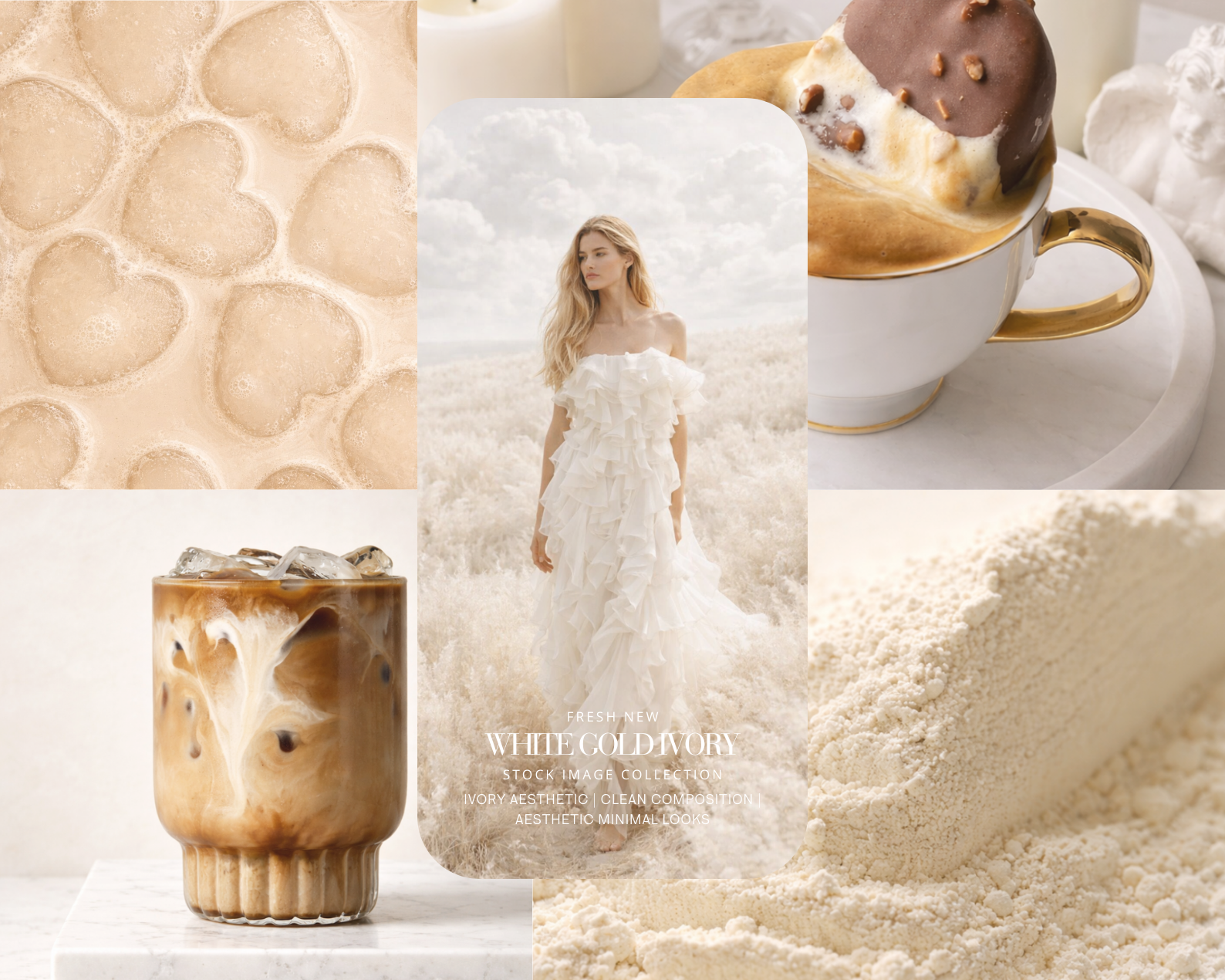 32 AI AESTHETIC WHITE GOLD IVORY LIFESTYLE STOCK IMAGE COLLECTION