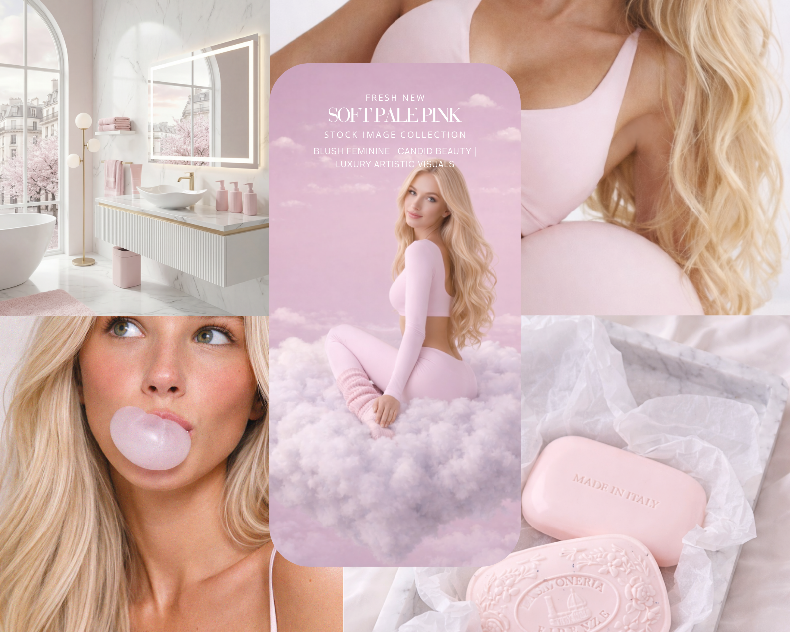 28 AI AESTHETIC SOFT PALE PINK STOCK IMAGE COLLECTION