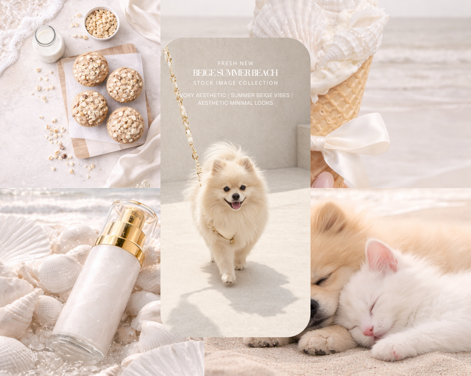 66 AI AESTHETIC SOFT IVORY SUMMER LIFESTYLE STOCK IMAGE COLLECTION