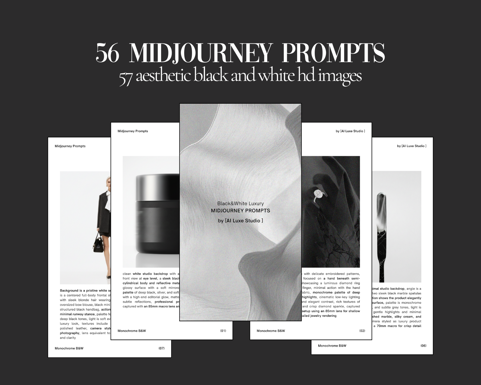 BLACK AND WHITE MIDJOURNEY PROMPT GUIDE