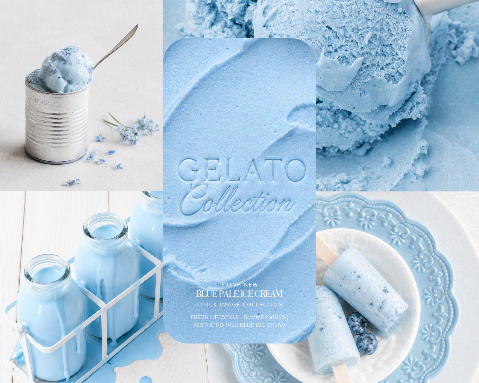 18 PALE BLUE WHITE ICE CREAM STOCK IMAGES - AI AESTHETIC GELATO LIFESTYLE, FEMININE ICE CREAM FLAT LAY & SUMMER DESSERT EDITORIAL LUXURY VISUAL COLLECTION