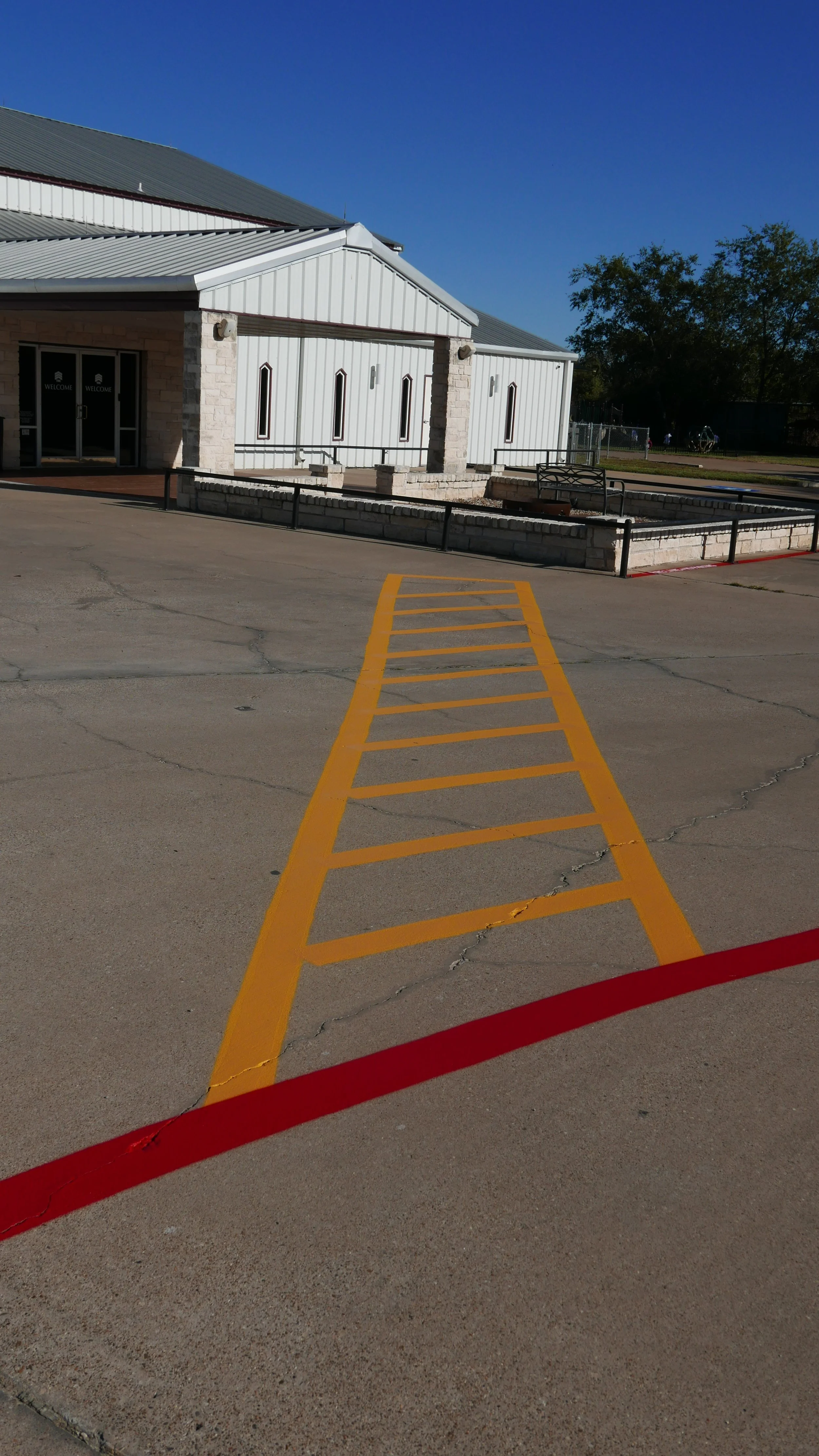 Parking Lot Restriping for Timber Ridge Church in Stephenville, TX