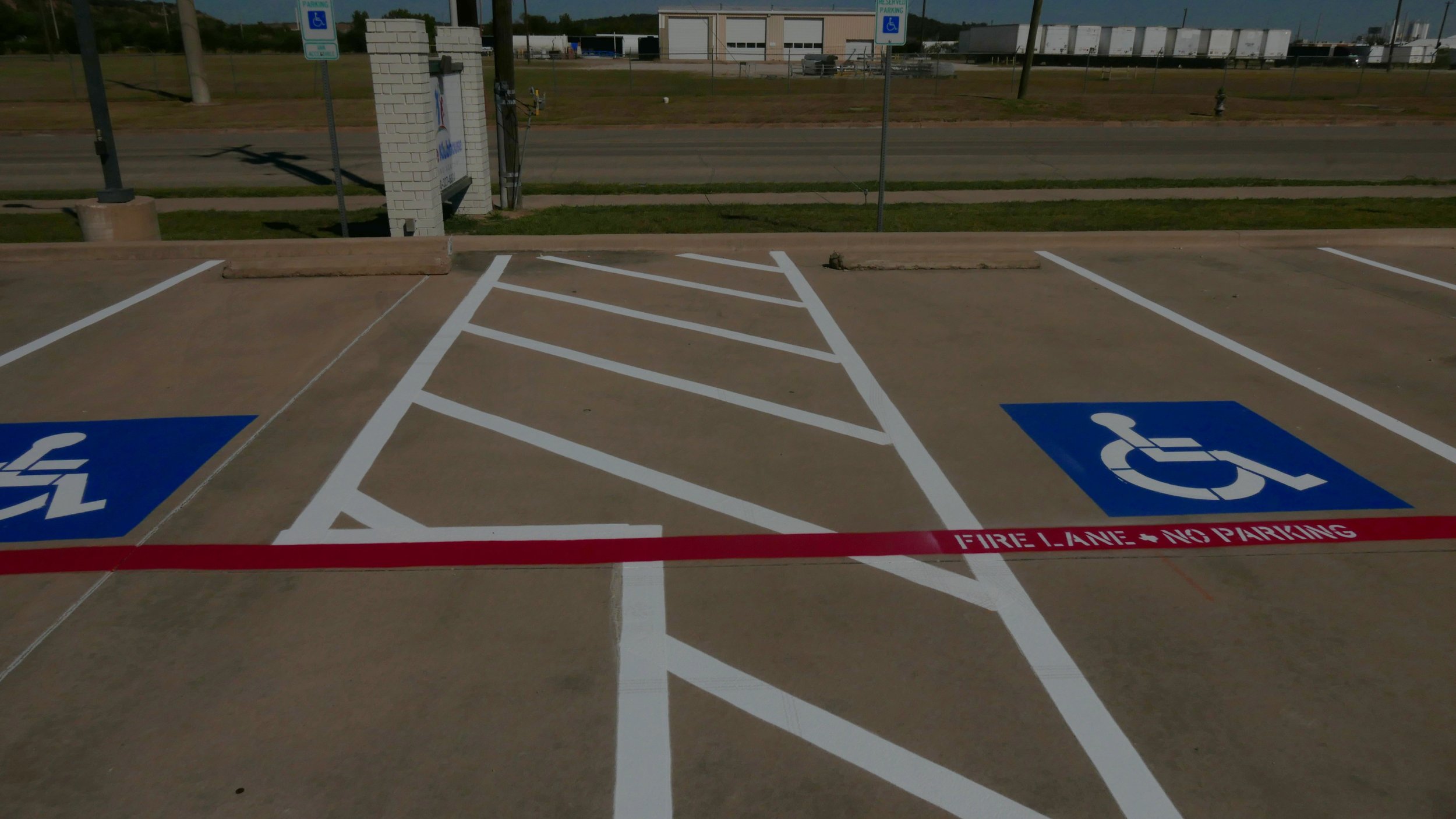 Parking Lot Restriping for Kiddie Klubhouse in Mineral Wells, TX