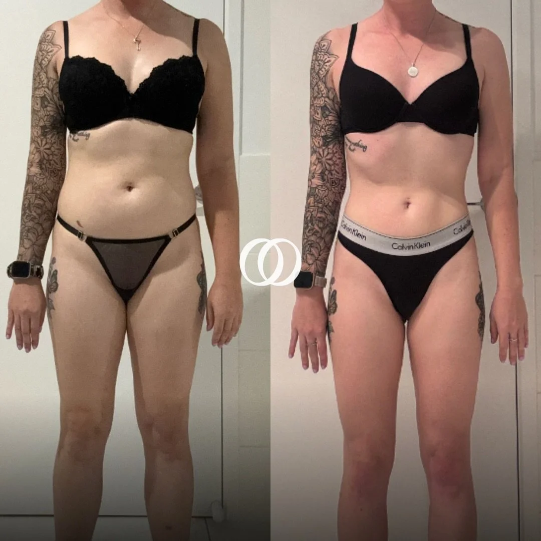 WOW! is the first word that comes to mind when we see this 9kg transformation from one of our premium 1:1 clients 😍⁠
⁠
This transformation goes more than just the physical body. For her it was all about building foundations of good habits around her