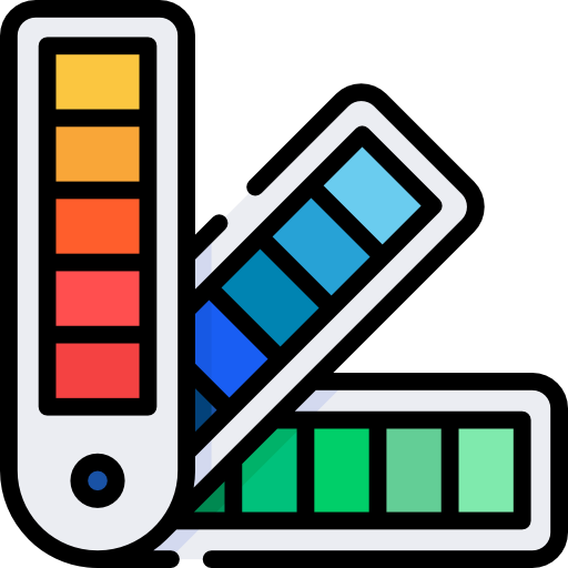 icon of color swatches in a fan arrangement