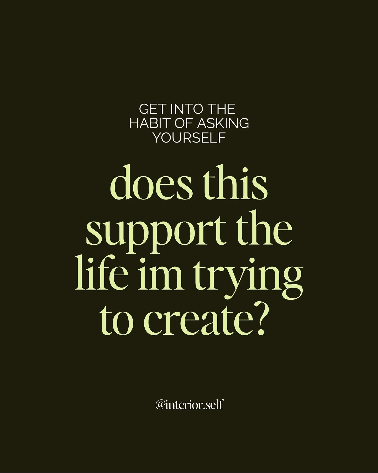 One simple question that can change everything:

&ldquo;Does this support the life I&rsquo;m trying to create?&rdquo; 🧐

From your morning routine to the relationships you nurture&hellip;

From the food on your plate to the energy in your space&hell