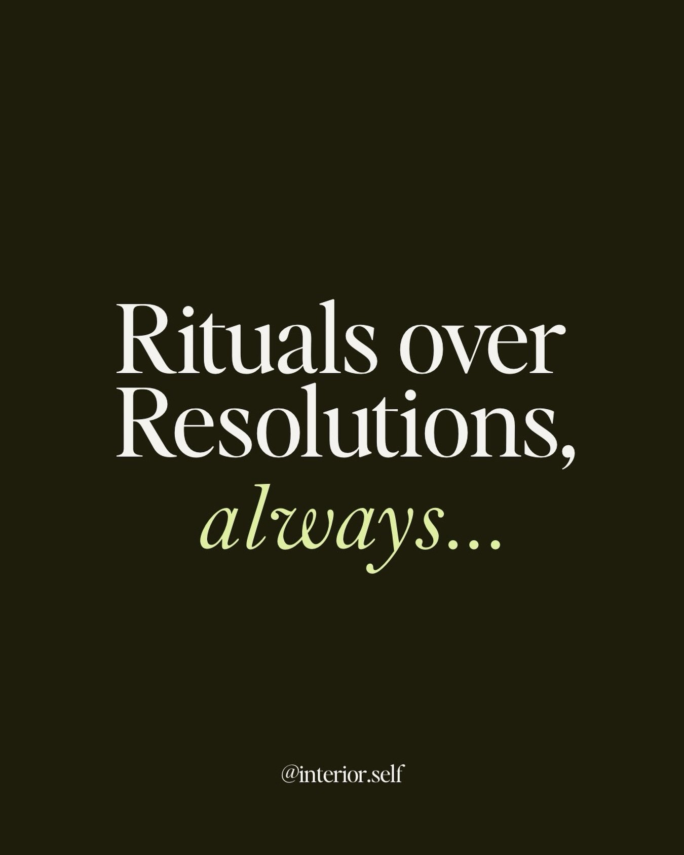 Rituals over resolutions. Always. 🪩✨

Every January we set sweeping New Year resolutions - the big declarations, the all-or-nothing energy, the totally-new-life plan we expect to nail by breakfast. ⚡️😅

But the real change?
It&rsquo;s the 1% shifts