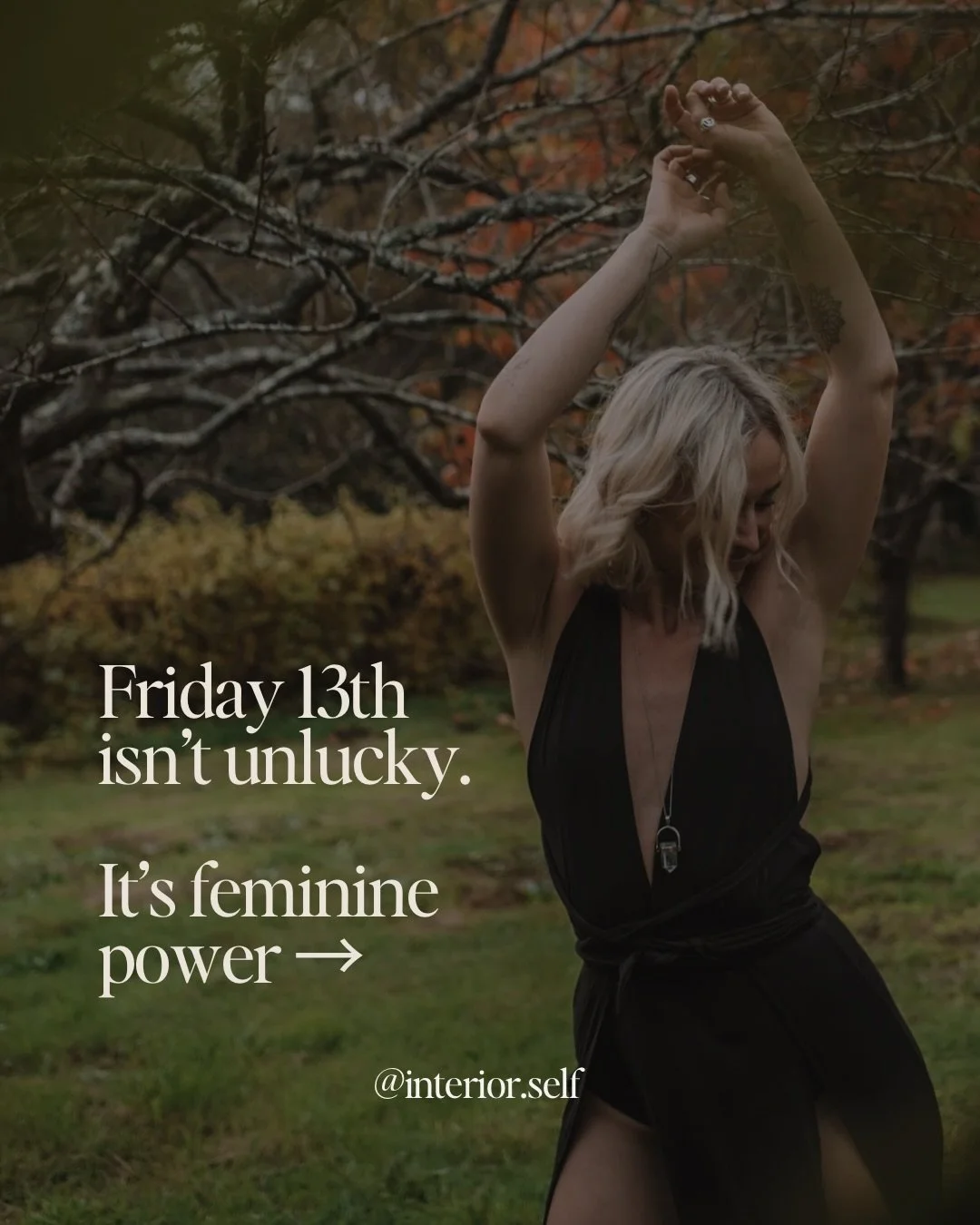 We were taught Friday the 13th is unlucky.
I&rsquo;m not buying it. 😉 today is GODDESS DAY 💃

13 lunar cycles in a year. 🌙
13 rhythms in the feminine body. 🩸
Friday - named after Freya, goddess of love, sensuality and sovereignty. ✨

This was nev