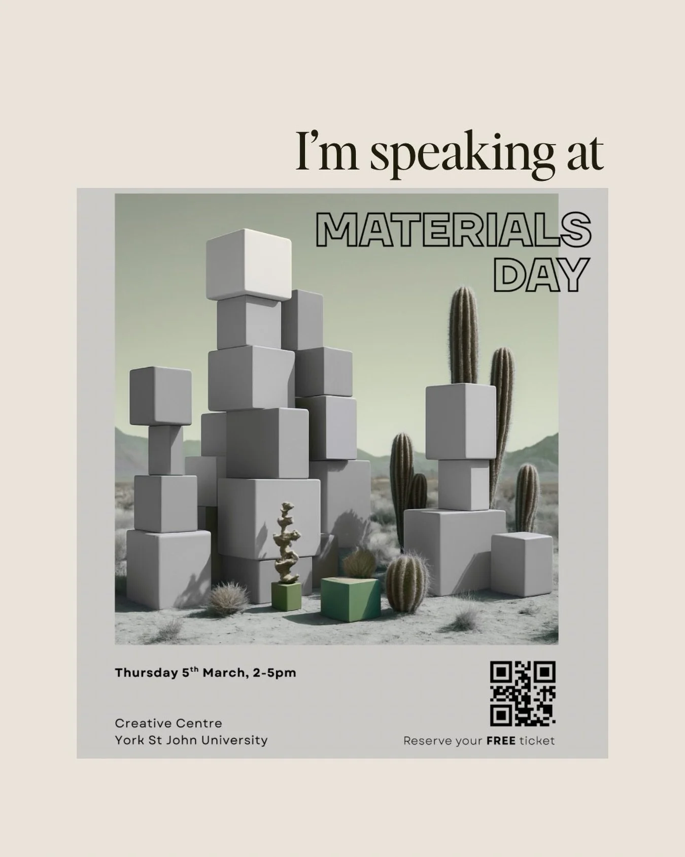 Delighted to be speaking at Materials Day Tomorrow @yorkstjohn university! Tickets are FREE for those who happen to be in the York area, let me know and will send you the link 🙋&zwj;♀️

I&rsquo;ll be speaking about how our environment shapes our beh