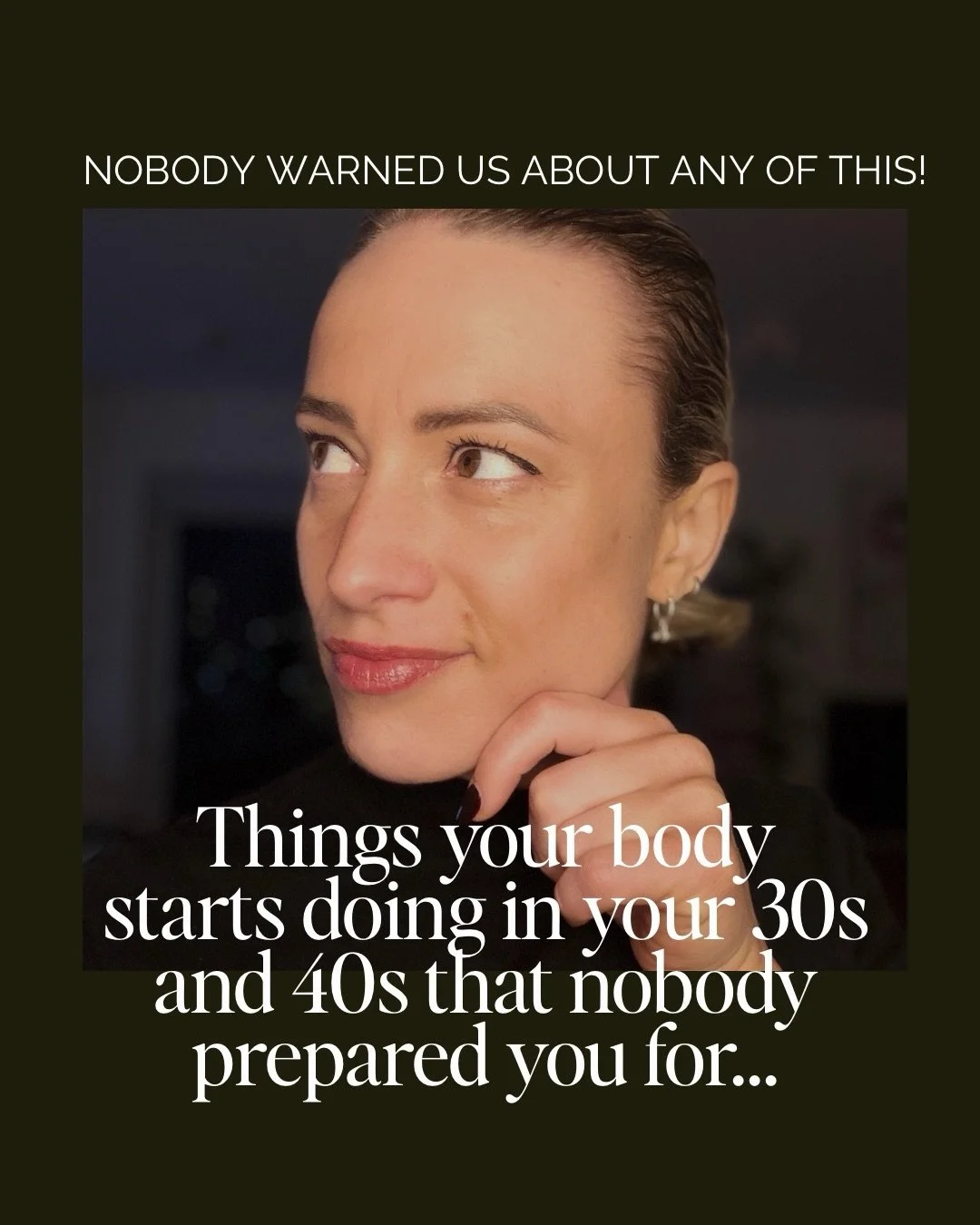 Nobody warned us about any of this. 🙃

Your hormones go rogue. Foods you&rsquo;ve always eaten suddenly bloat you. You&rsquo;re wide awake at 3am and exhausted by 9. The workouts that used to work, stop working.

If any of this sounds familiar, it&r