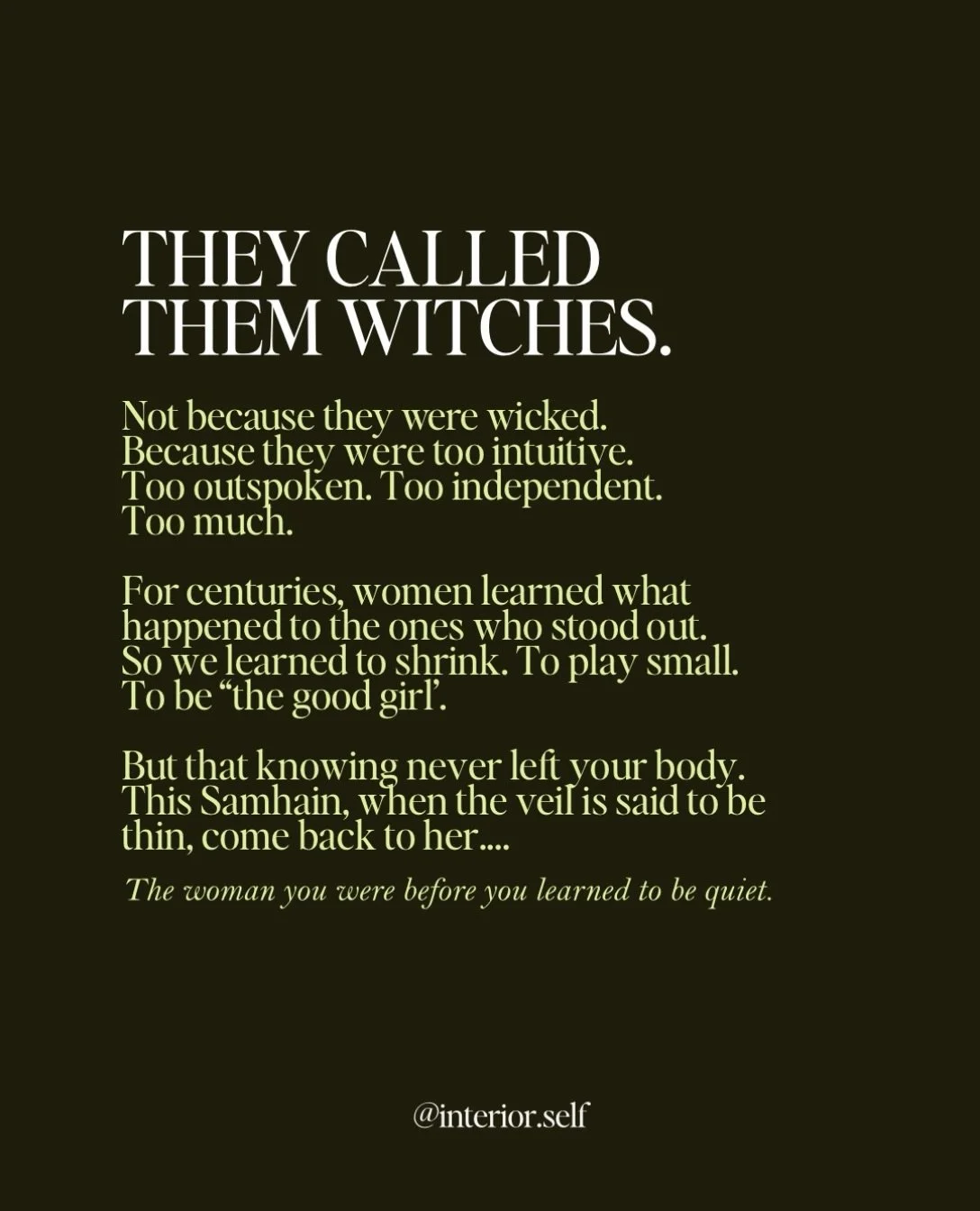 She&rsquo;s still in there. 🕯️

The one who knew things before she could explain them. Who felt the shift in a room before anyone spoke. Who followed her instincts without apology.

Somewhere along the way, we learned to hide her. To keep small, for