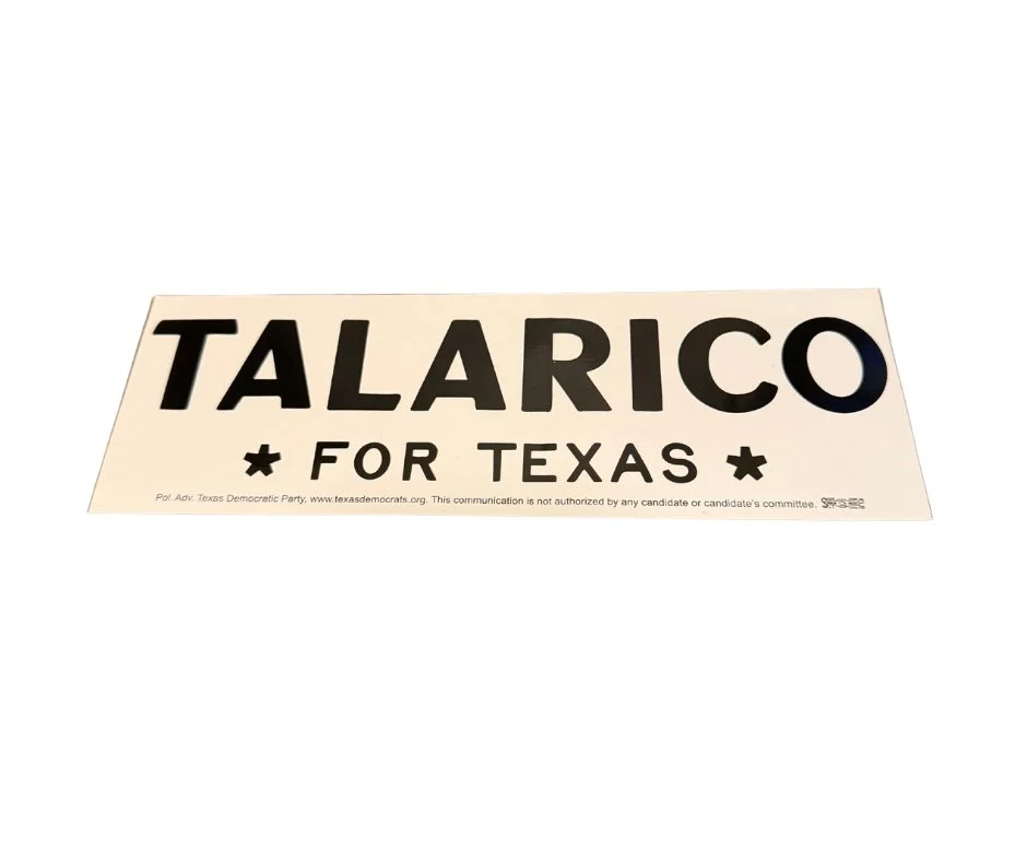 Talarico Bumper Sticker in white.jpg