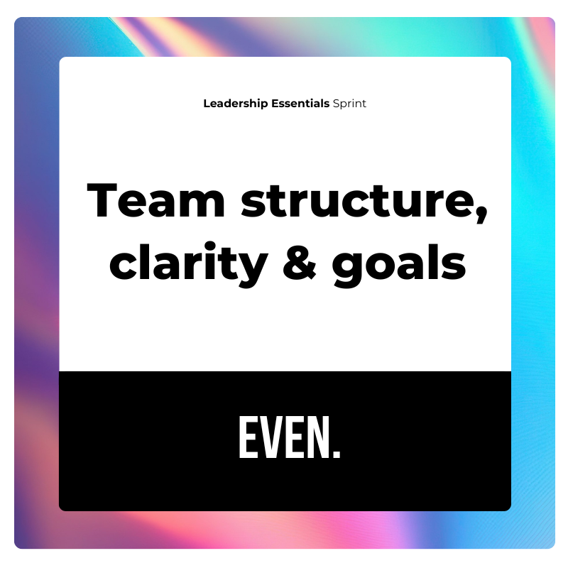 Leadership Essentials Sprint: Team Structure, Clarity &amp; Goals