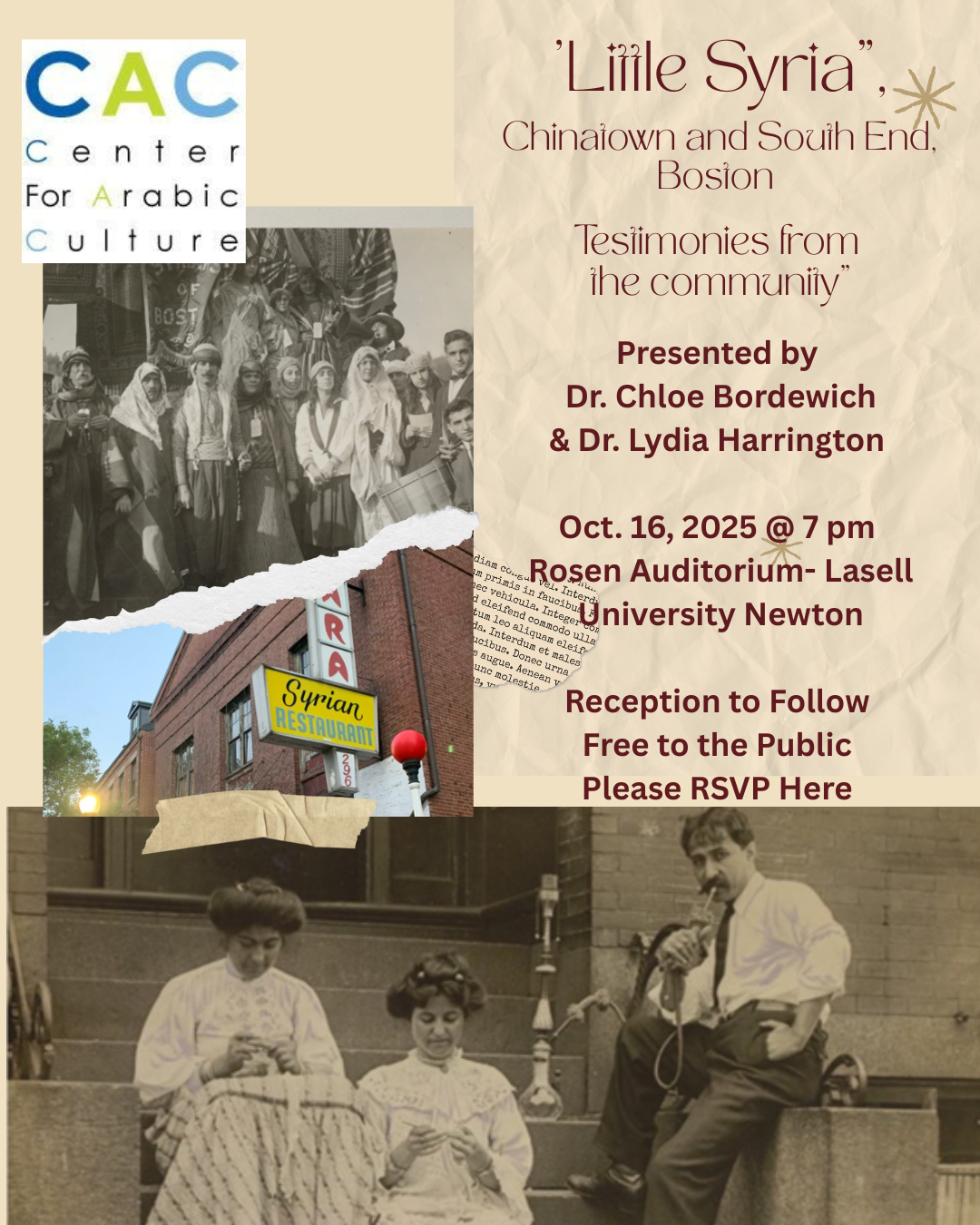 Little Syria- 'Little Syria", Chinatown and South End, Boston Testimonies from the community"