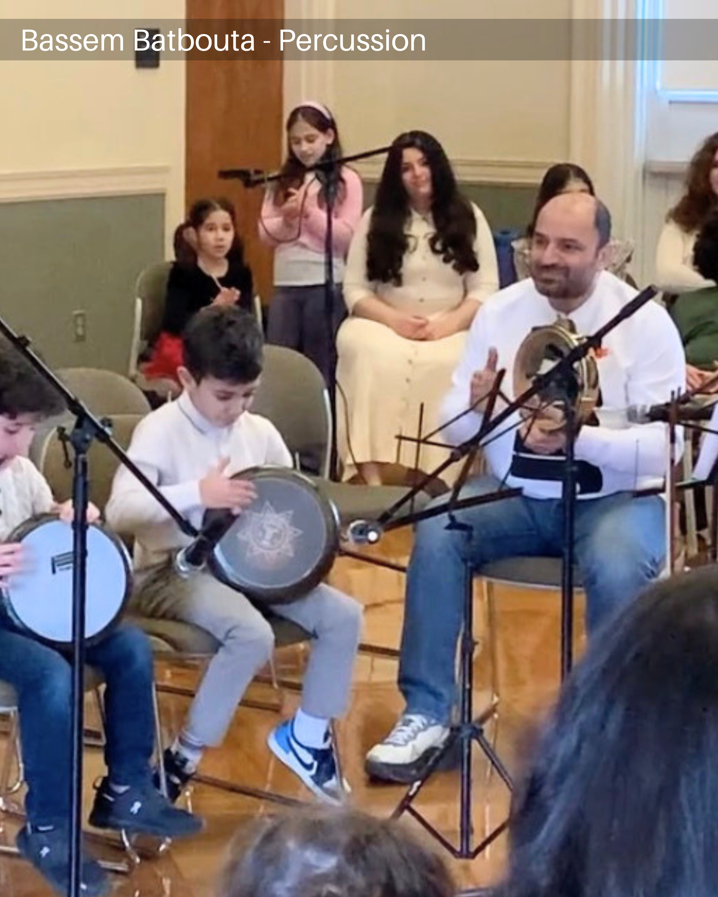  Bassem Batbouta is a self-taught percussionist from Syria. Music has always been a part of Bassem’s life; his father played accordion and oud professionally, and Bassem first cultivated his ear for percussion through listening to his father’s music.