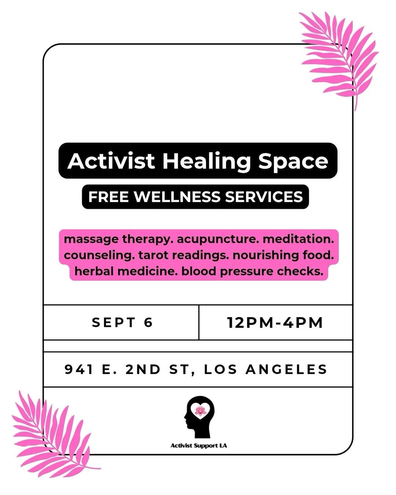 Hey Los Angeles, let us take care of you!!! I&rsquo;ll be offering mental health support however you may need at this event this Saturday. See yall there!! No RSVP- just show up!

#losangelesmentalhealth #midnightbooksla #wellbeing