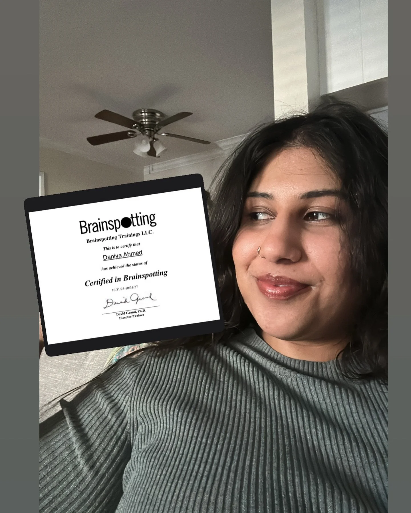 Let me reintroduce myself. Daniya Ahmed MSMFT LMFT and 🌀CERTIFIED BRAINSPOTTER🌀

There&rsquo;s so much i love about this approach but the only one i wanna highlight here now is having learned and approached this through a mentor from my own diaspor