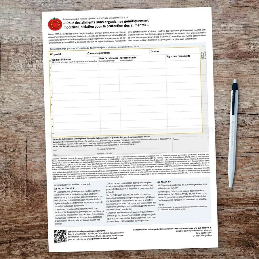 Feuille à 10 signatures