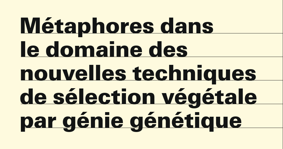Rapport de la CENH : le terme « ciseaux moléculaires » donne une fausse impression de précision et de contrôle. Le Conseil fédéral doit communiquer de manière plus honnête