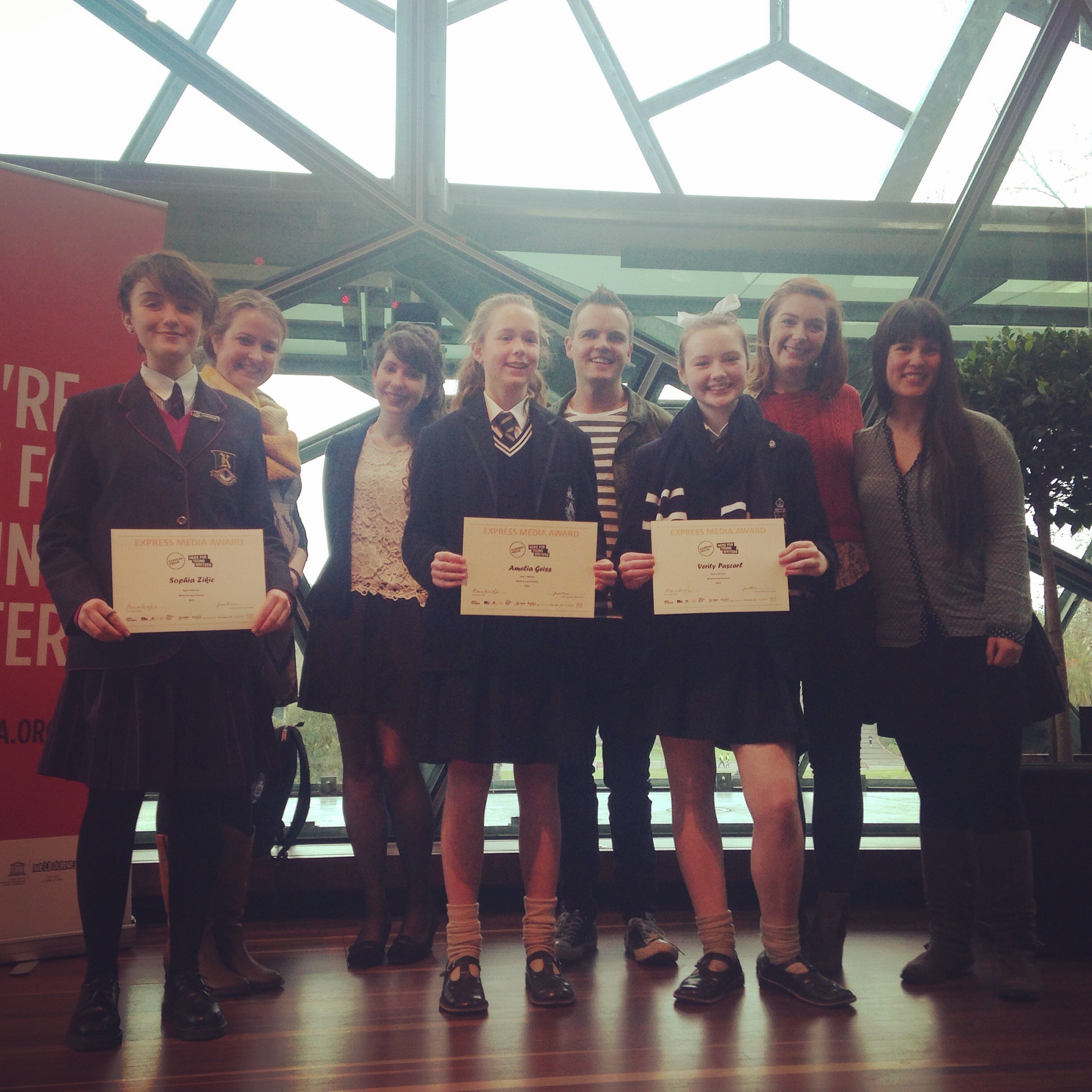 Winners of Write Across Victoria 2015