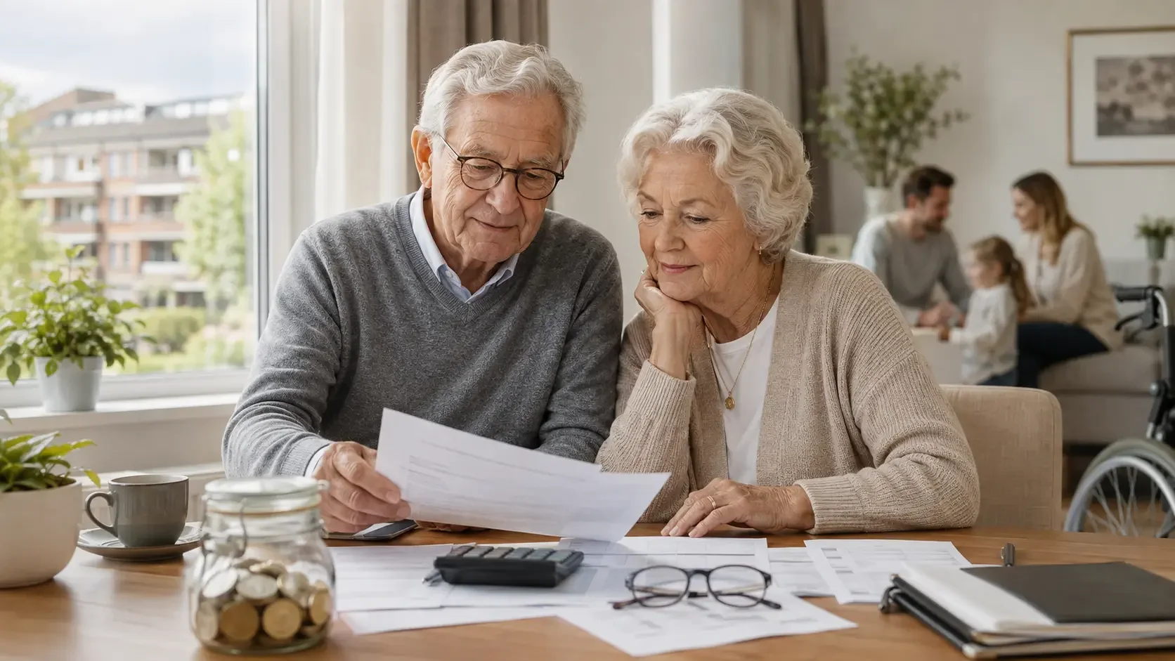 Oud echtpaar neemt beslissingen op basis van financieel plan