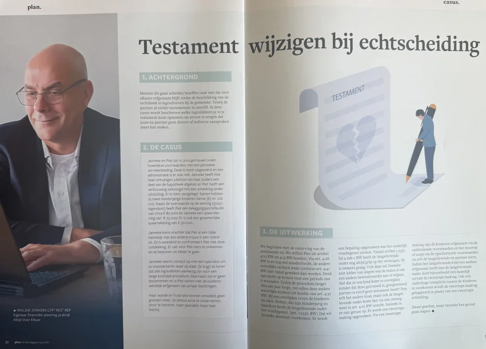 Artikel in FFP blad PLAN van Willem Jonkers