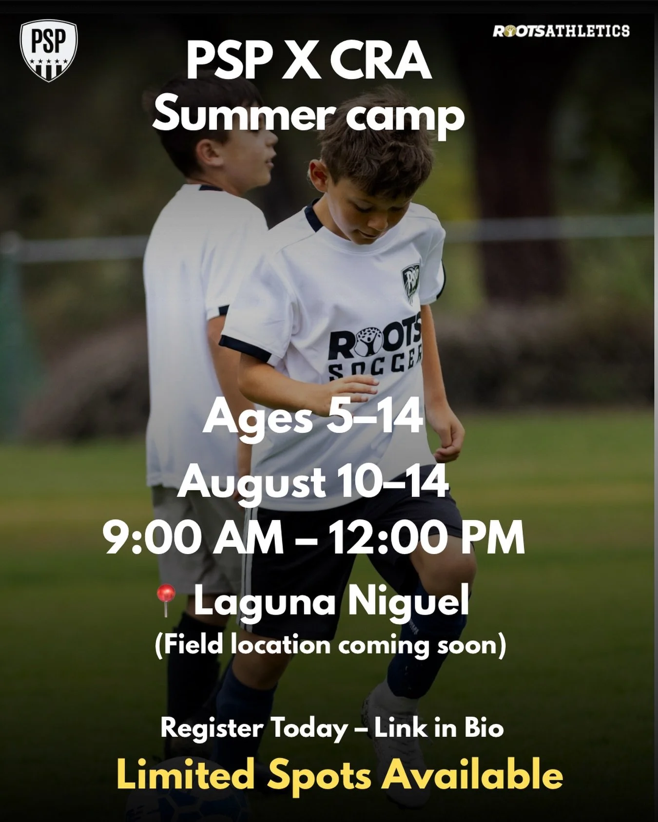 ⚽ By popular request, we&rsquo;re excited to announce our 2nd Annual PSP &times; CRA Summer Camp! ☀️

After an amazing summer, we heard from so many families asking for one more camp before school starts&mdash;so we made it happen! This year, we&rsqu