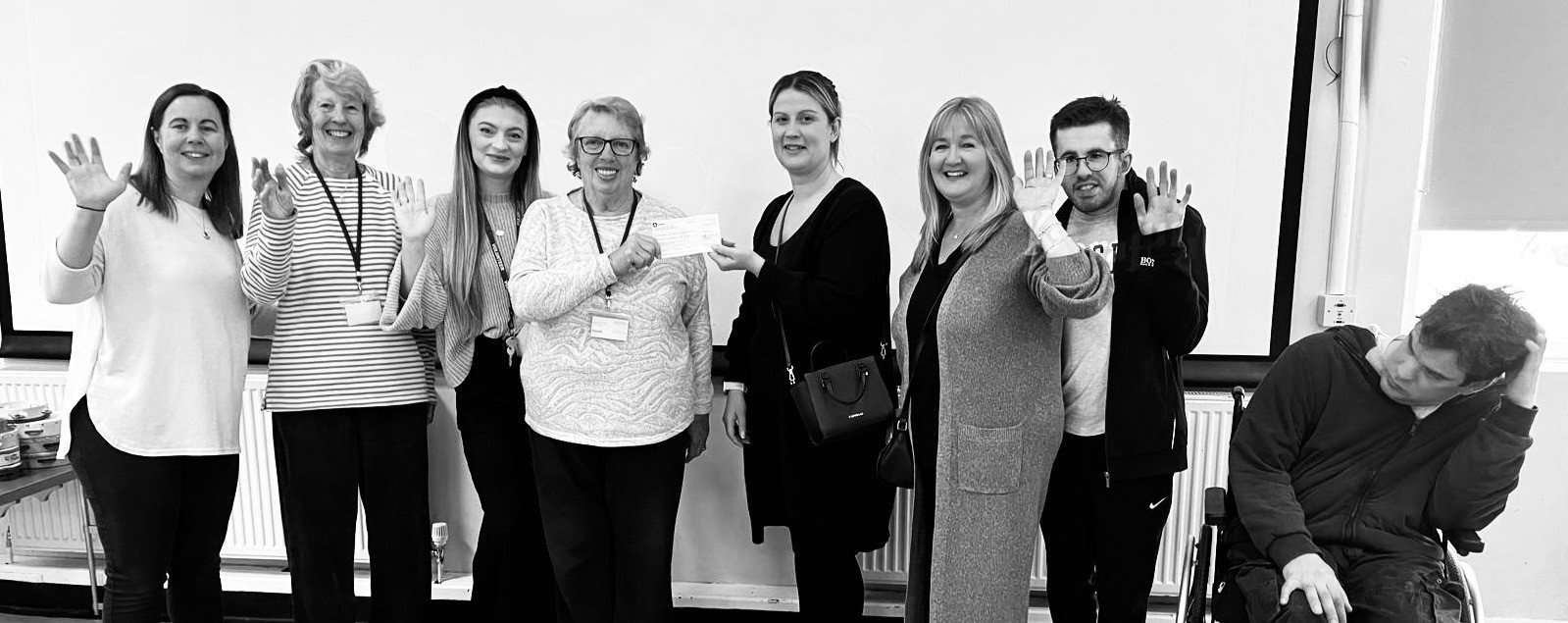 Presenting the cheque to the Memory Club