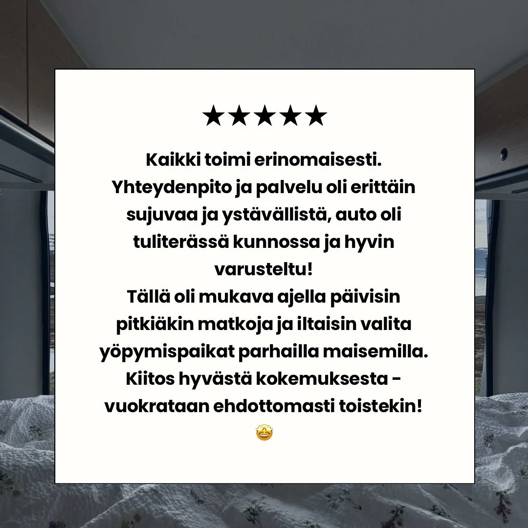Reissufiilis kasvaa, kun lukee teidän kokemuksia!
Serpentiinitiet, aamupala lampaiden seurassa ja vapaus valita yöpymispaikka parhailla maisemilla - kuulostaa aika houkuttelevalta, vai mitä? 🚐 
Kiitos kun jaatte kokemuksianne. 🙌
/