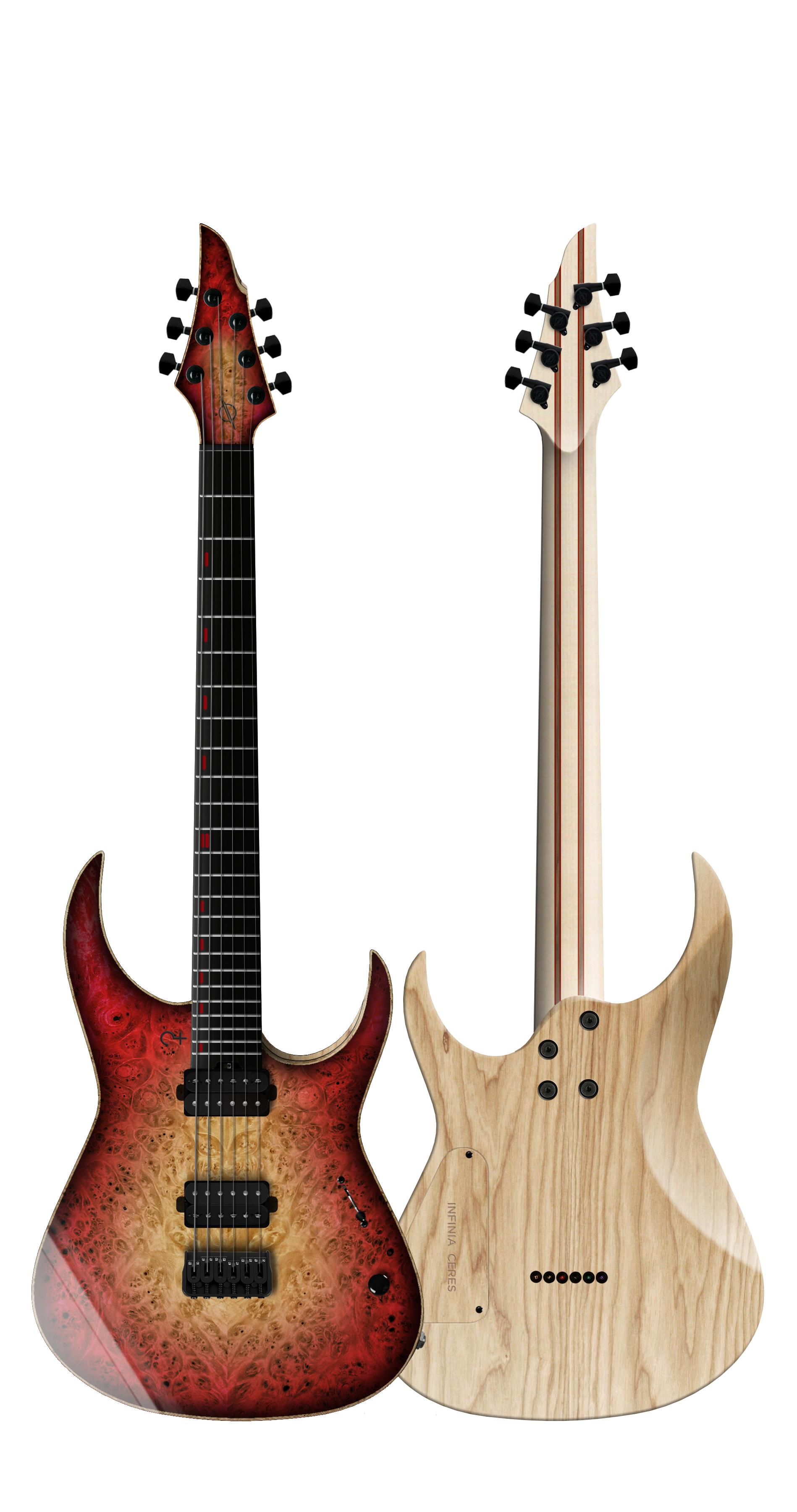 Infinia DOOMSDAY Core Concept guitar – front and back views