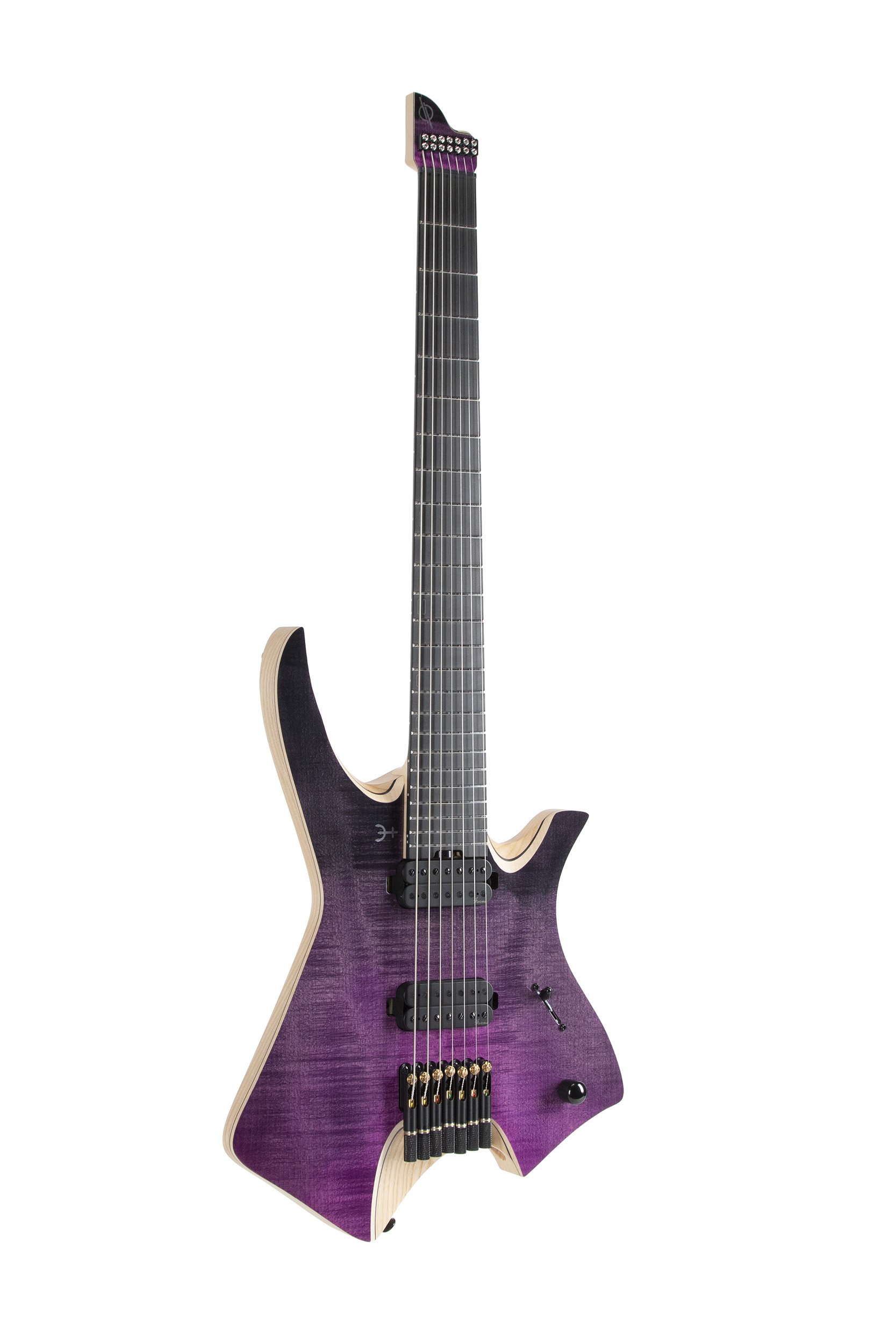 Infinia Neptune NE1606 7-string headless electric guitar in Purple Nebula, full front view