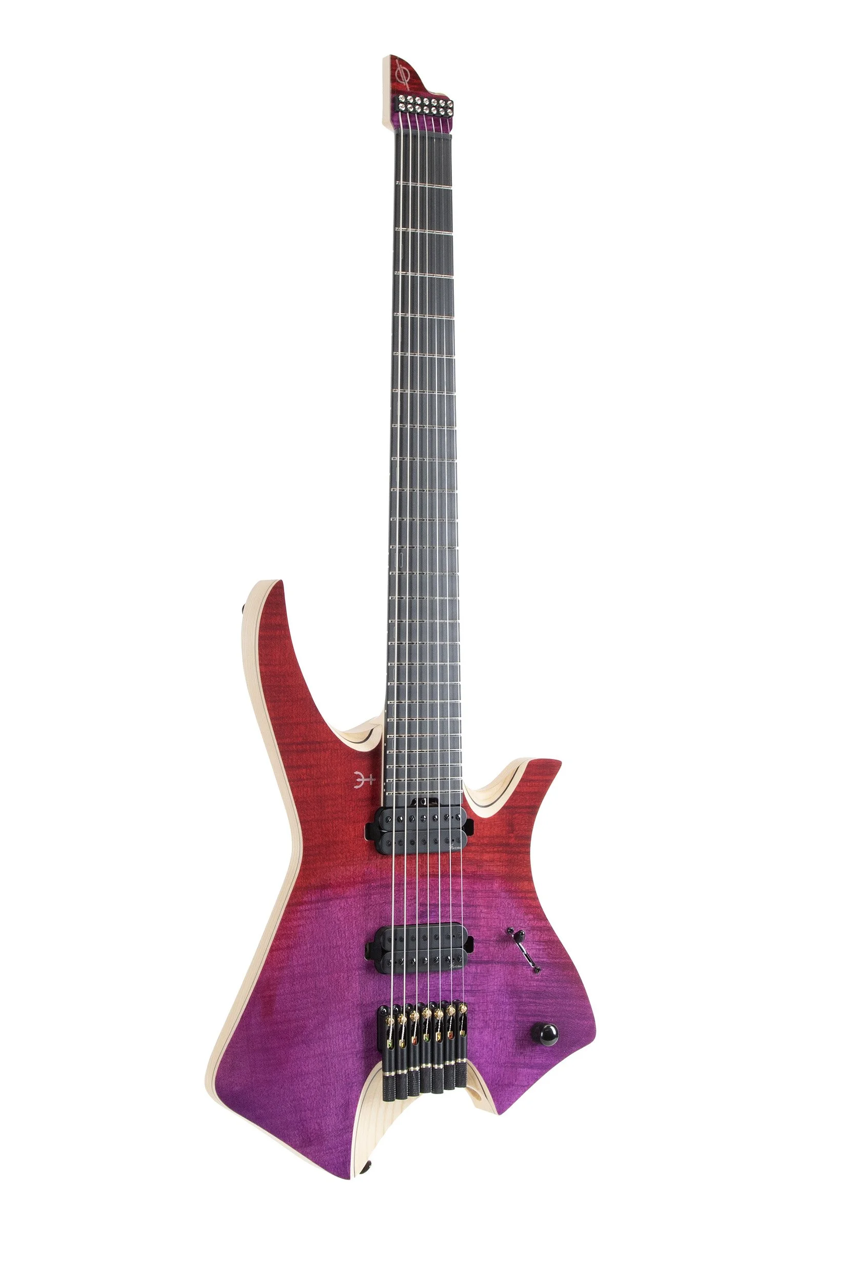 Infinia Neptune NE5305 7-string headless electric guitar in Ionized Neon, full front view