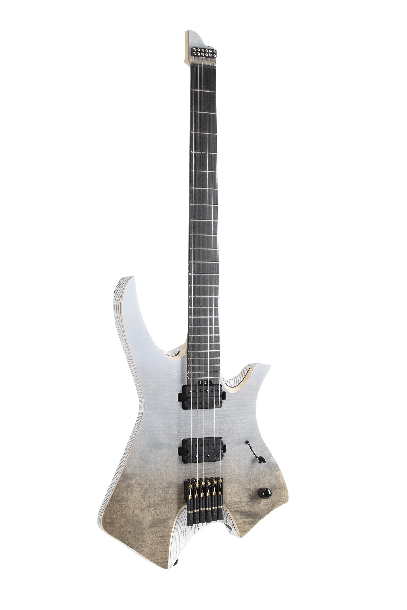 Infinia Neptune NE6506 6-string headless electric guitar in Lunar White, full front view