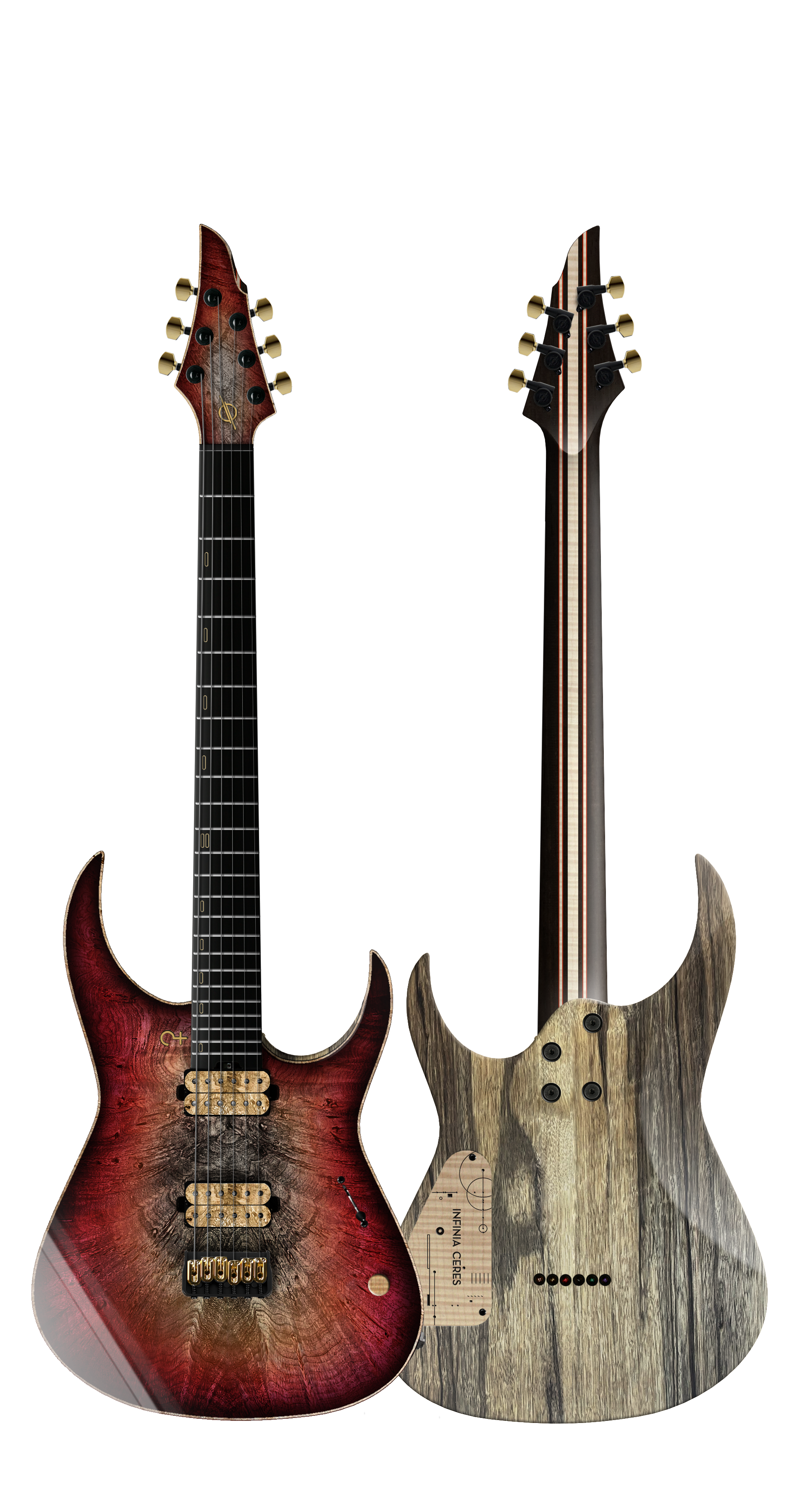 Infinia DOOMSDAY Custom Concept guitar for Ville Tikkanen – front and back views