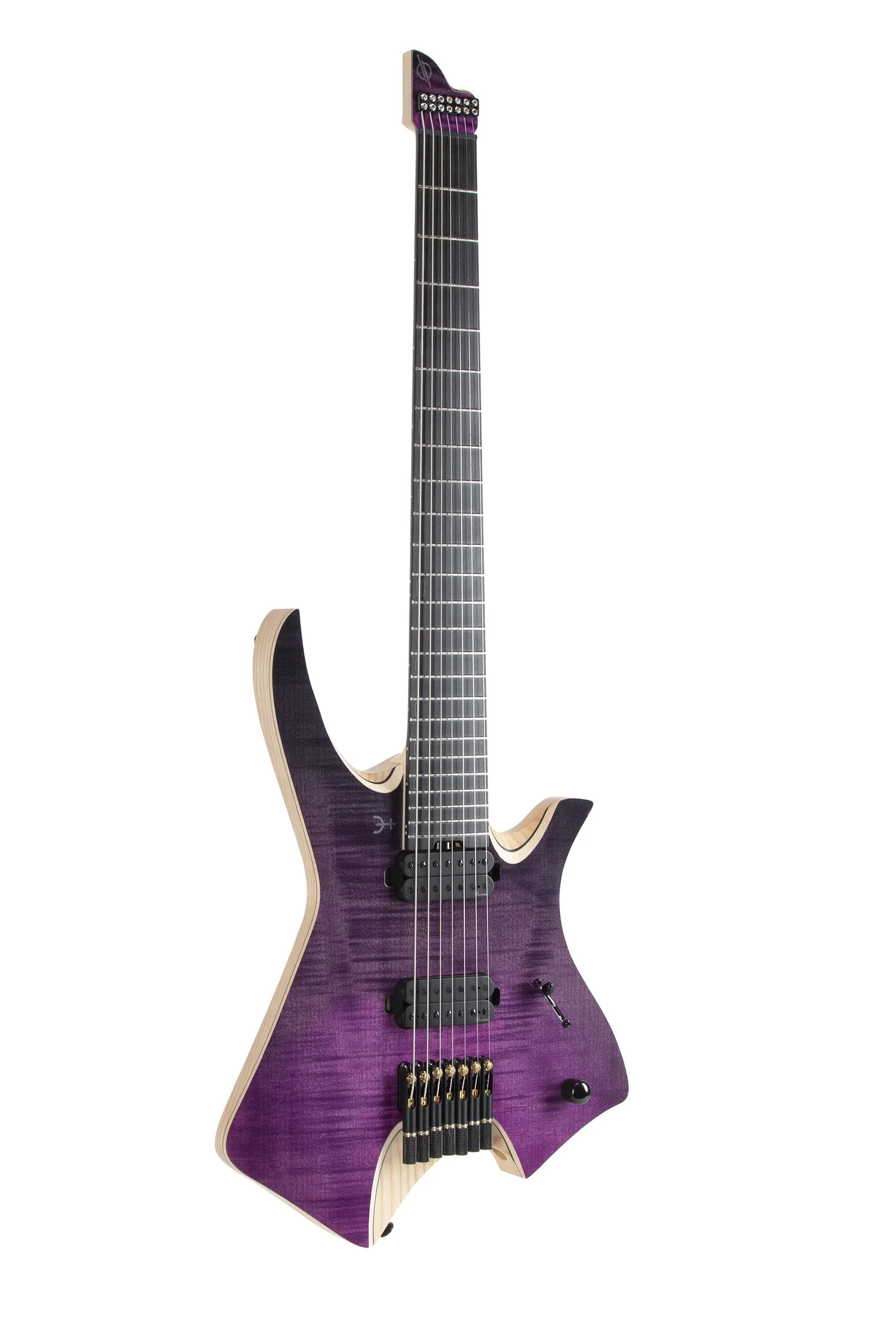 Infinia Neptune NE2606 7-string headless electric guitar in Purple Nebula, full front view