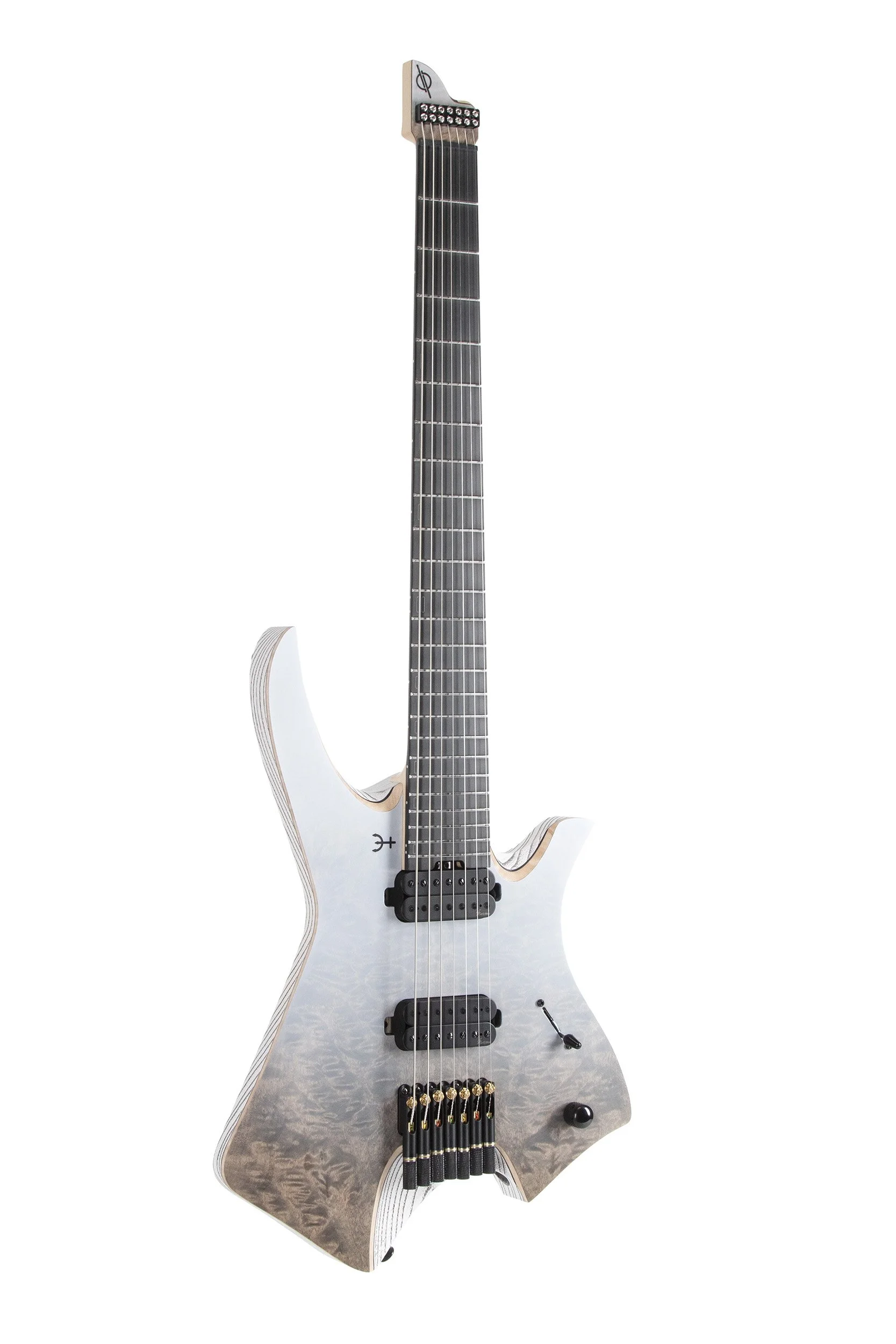 Infinia Neptune NE9506 7-string headless electric guitar in Lunar White, full front view
