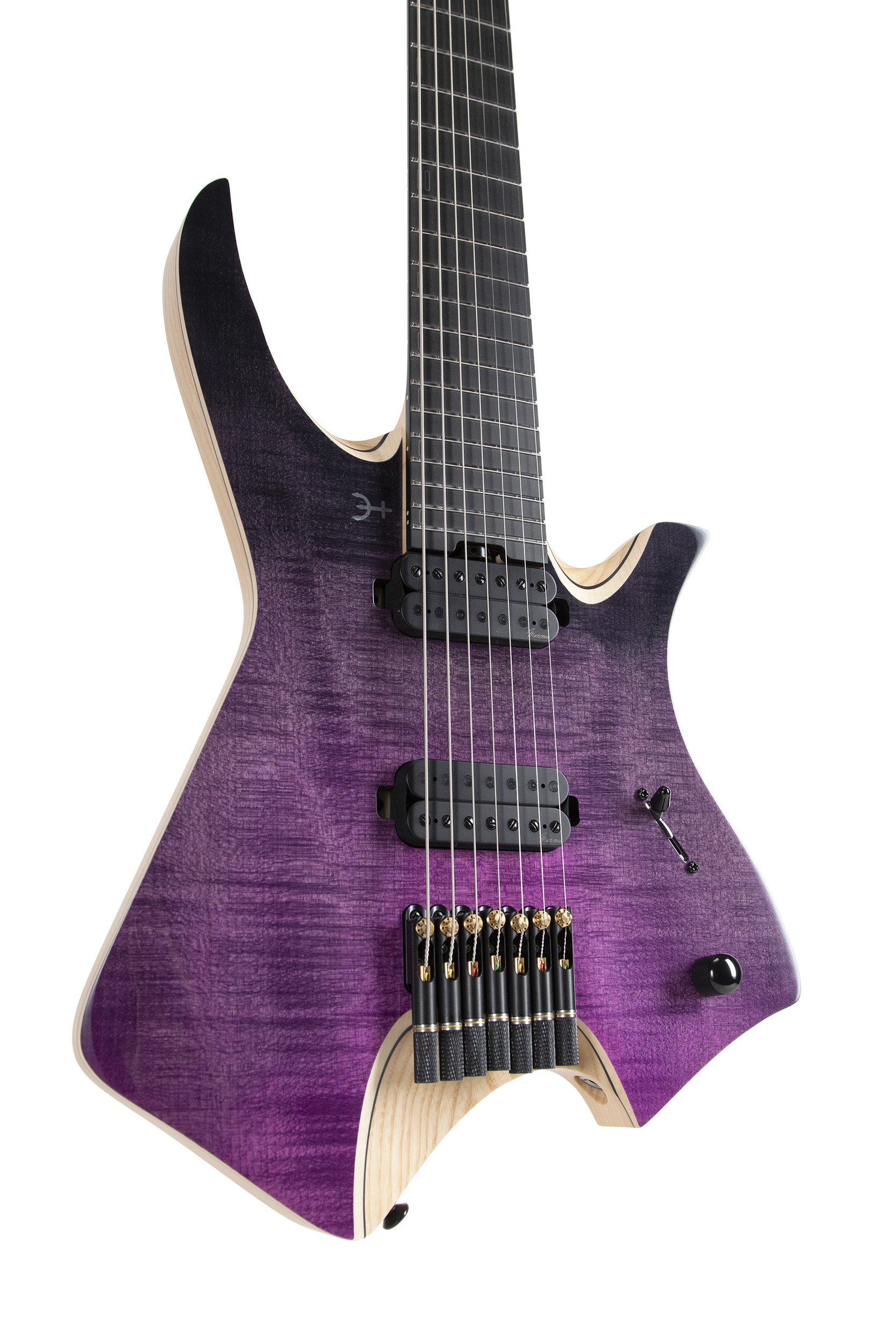 Flame Maple top of the Infinia Neptune NE1606 with Purple Nebula finish